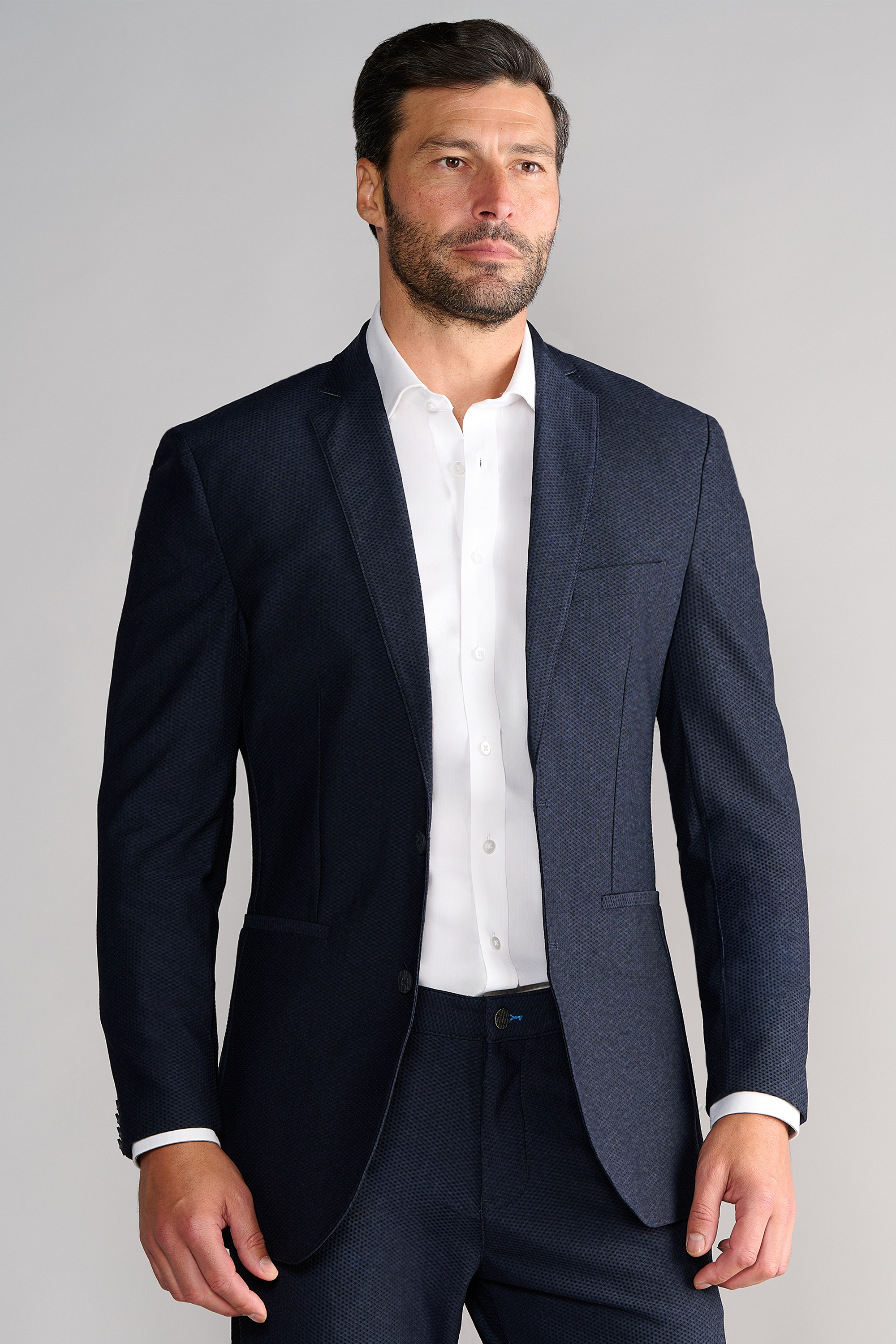 Men's Melange Navy Air Blazer (Lightweight Summer Suit Jacket
