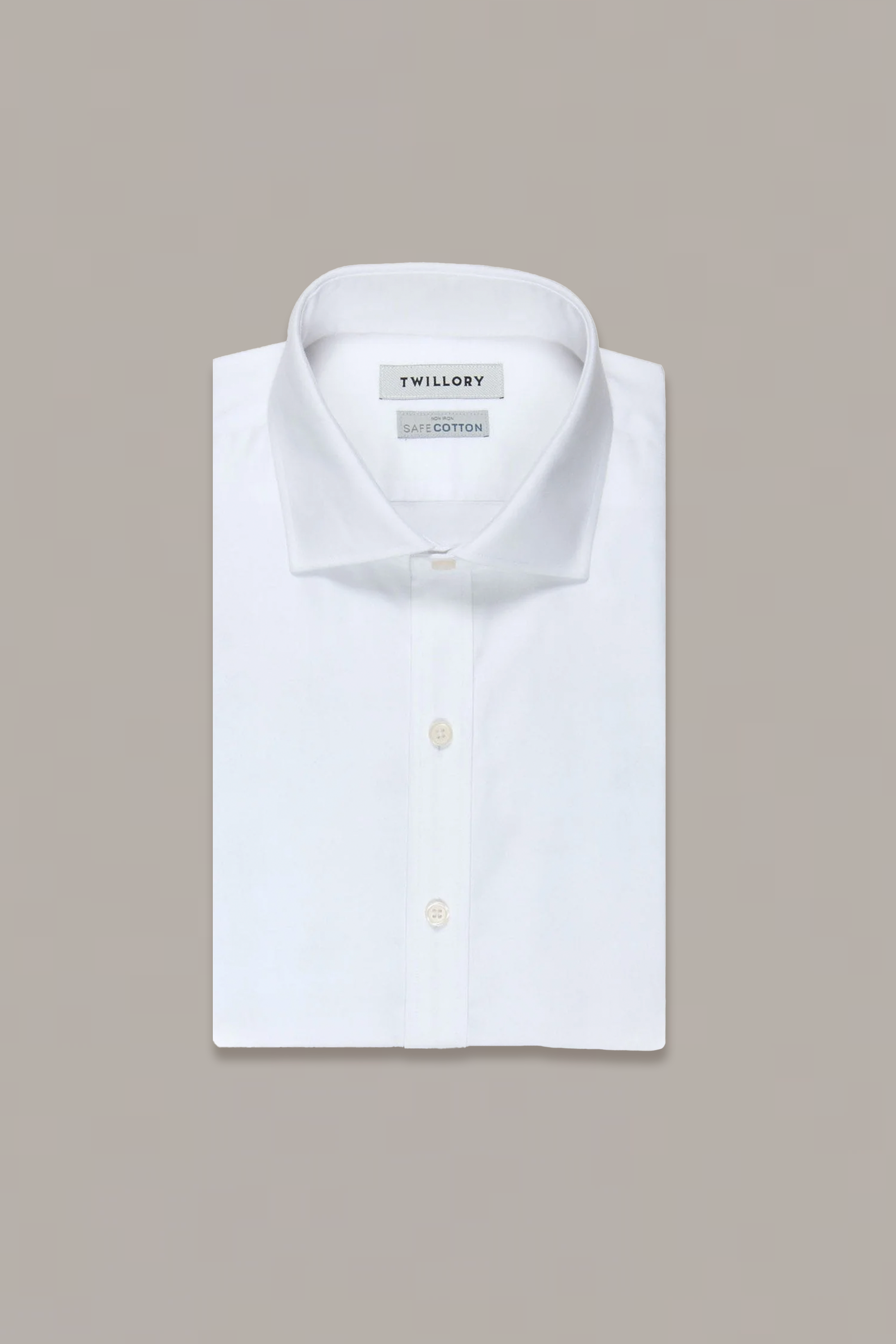 White Twill Dress Shirt (Non-Iron, Wrinkle-Free Safe Cotton