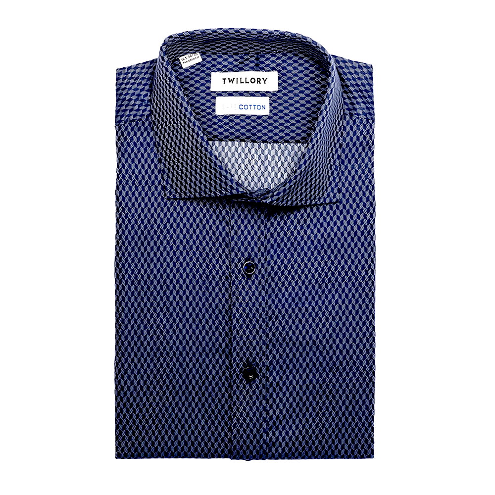 Blue Pinstripe Twill - Non Iron