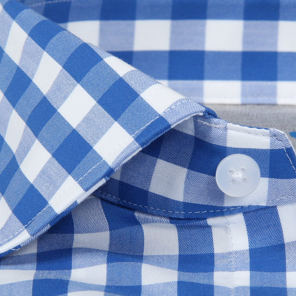 Blue And White Striped Shirt For Men: Gingham Dress Shirt – Twillory