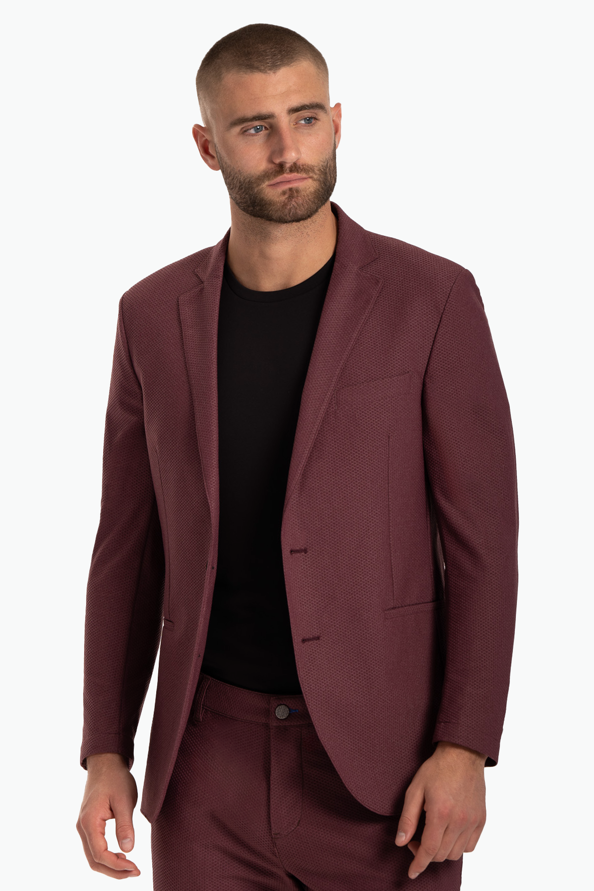 Burgundy sport coat outfit sale