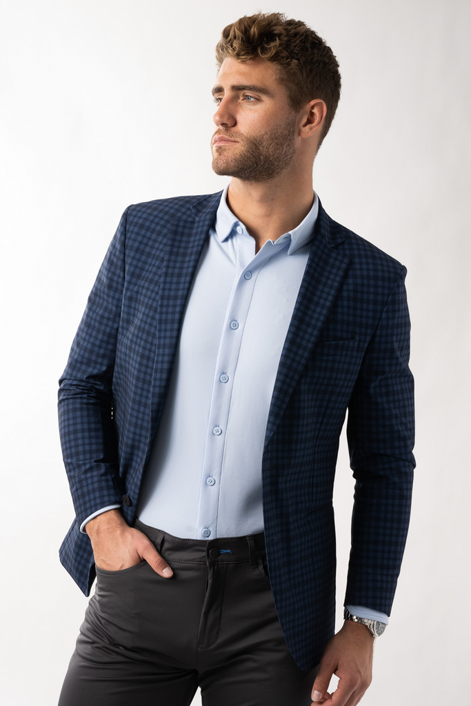 11712 Navy Blue Plain Mens Blazer Jacket main image 1