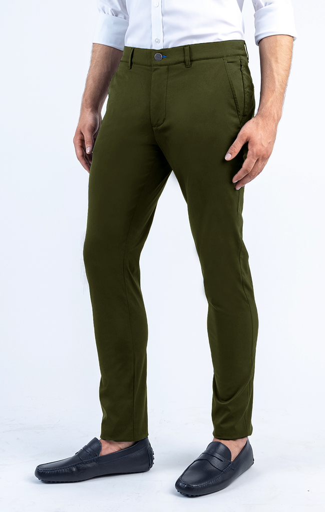 Men's Olive Green Twill Trousers - 1913 Collection