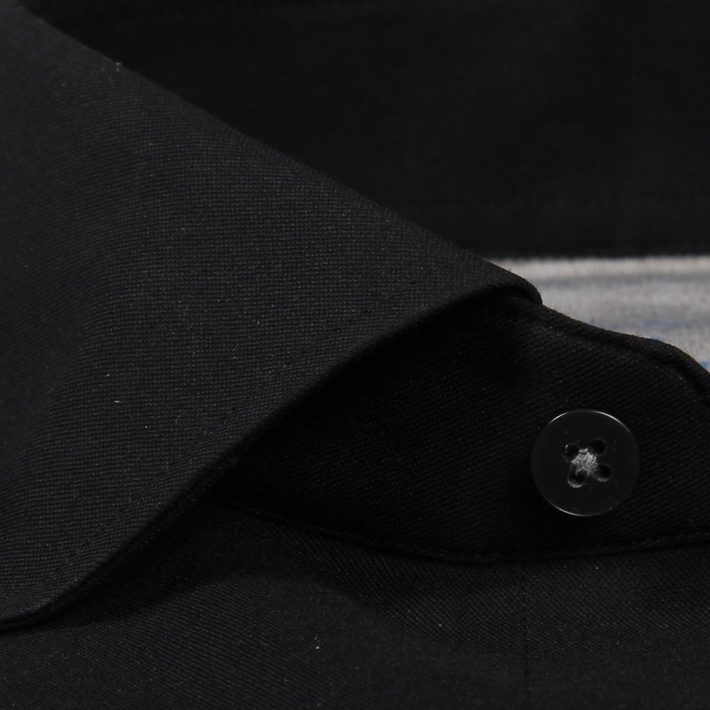 FANCIER Men's Easy-Care Dress Shirts Long Sleeve Four-Way Stretch Men Shirt,  Black, M at  Men's Clothing store