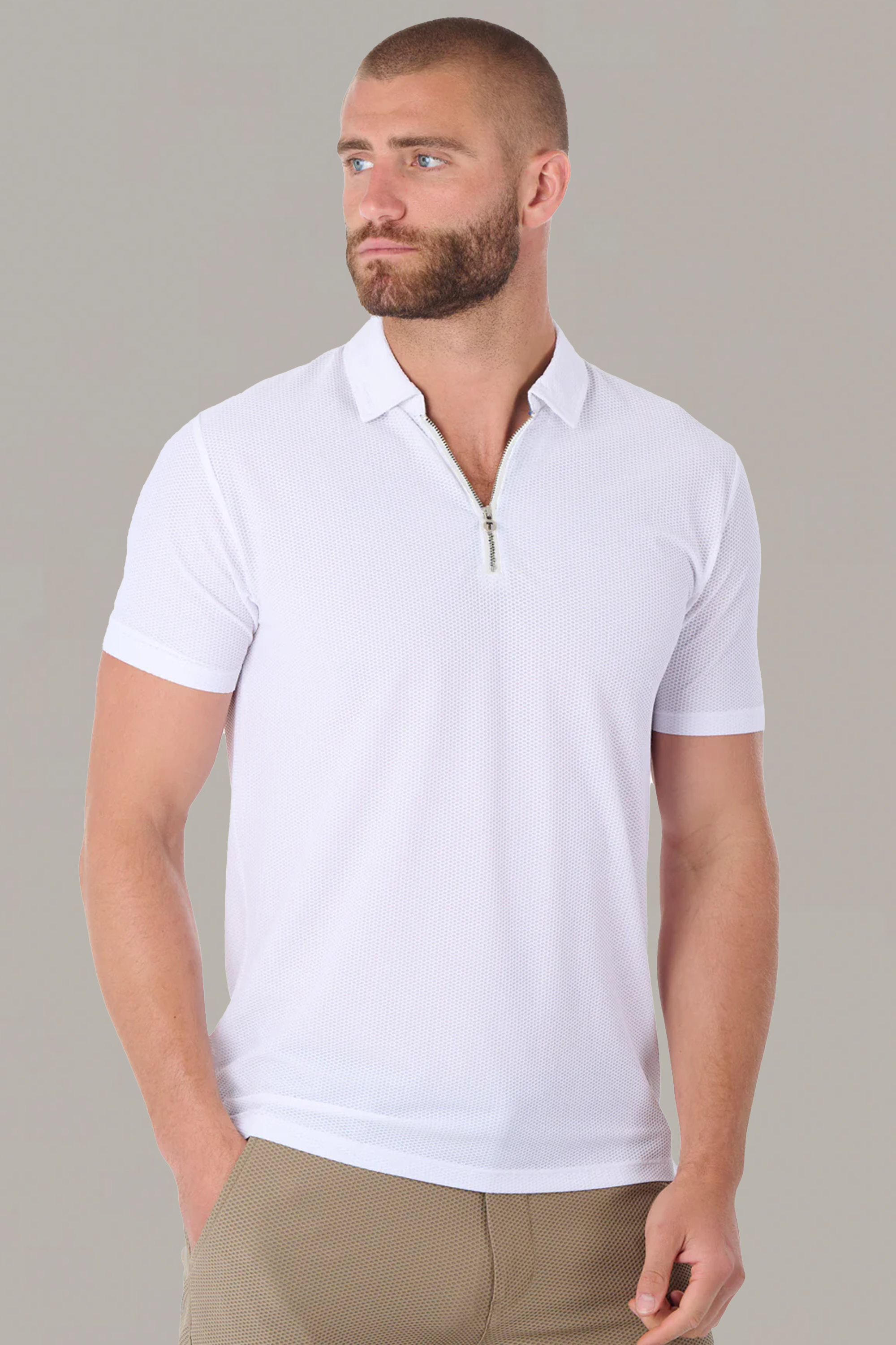 AIR Zip Polo Solid // White