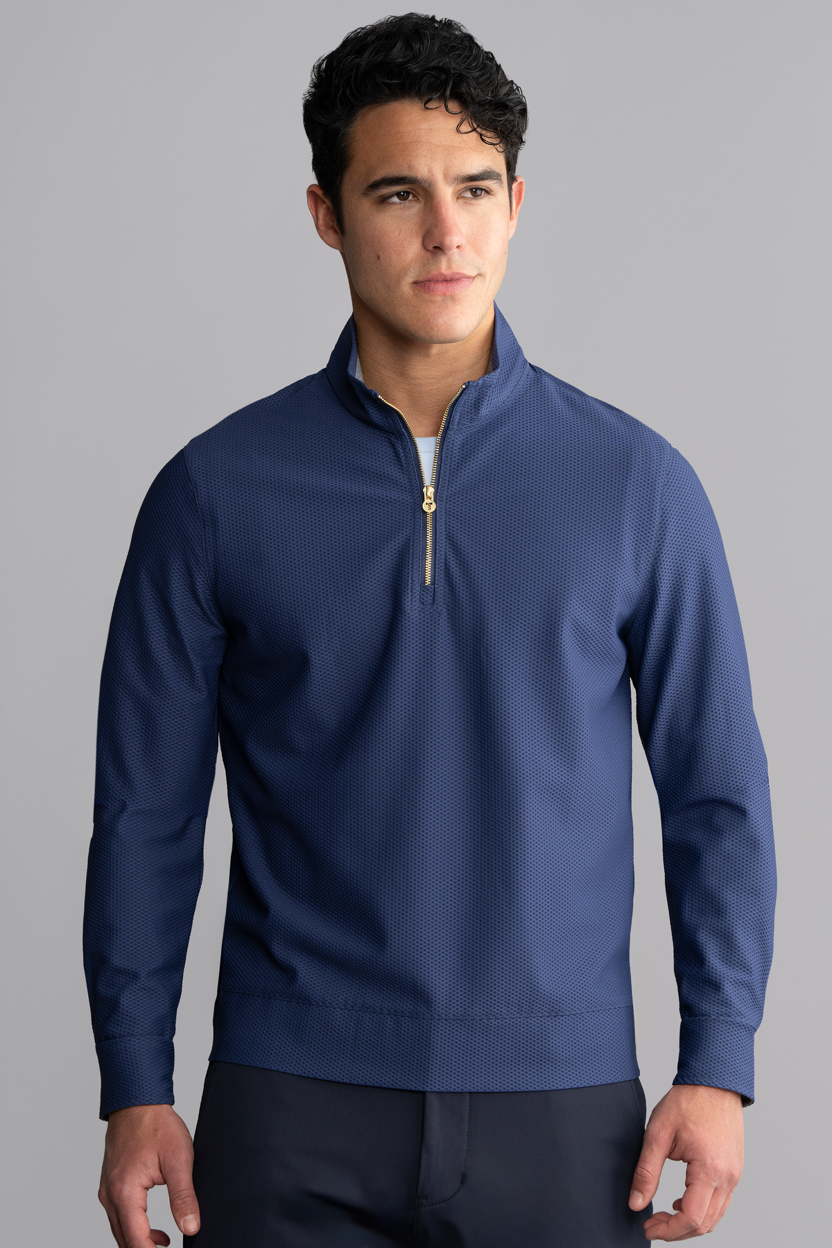 quarter zip with dress shirt Men's Twillory Performance Quarter Zip Sweatshirt Blue