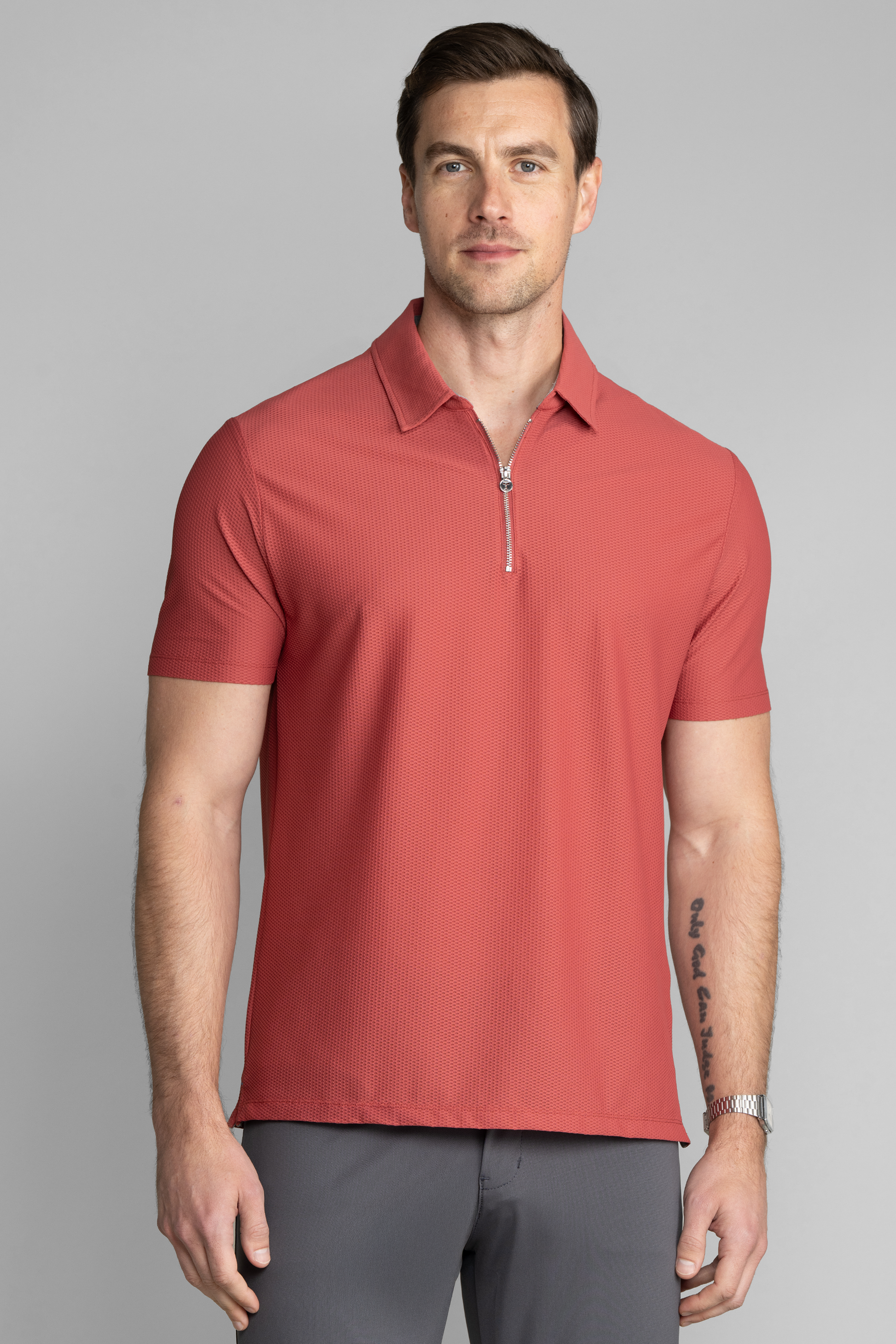 AIR Zip Polo Solid // Cinnabar