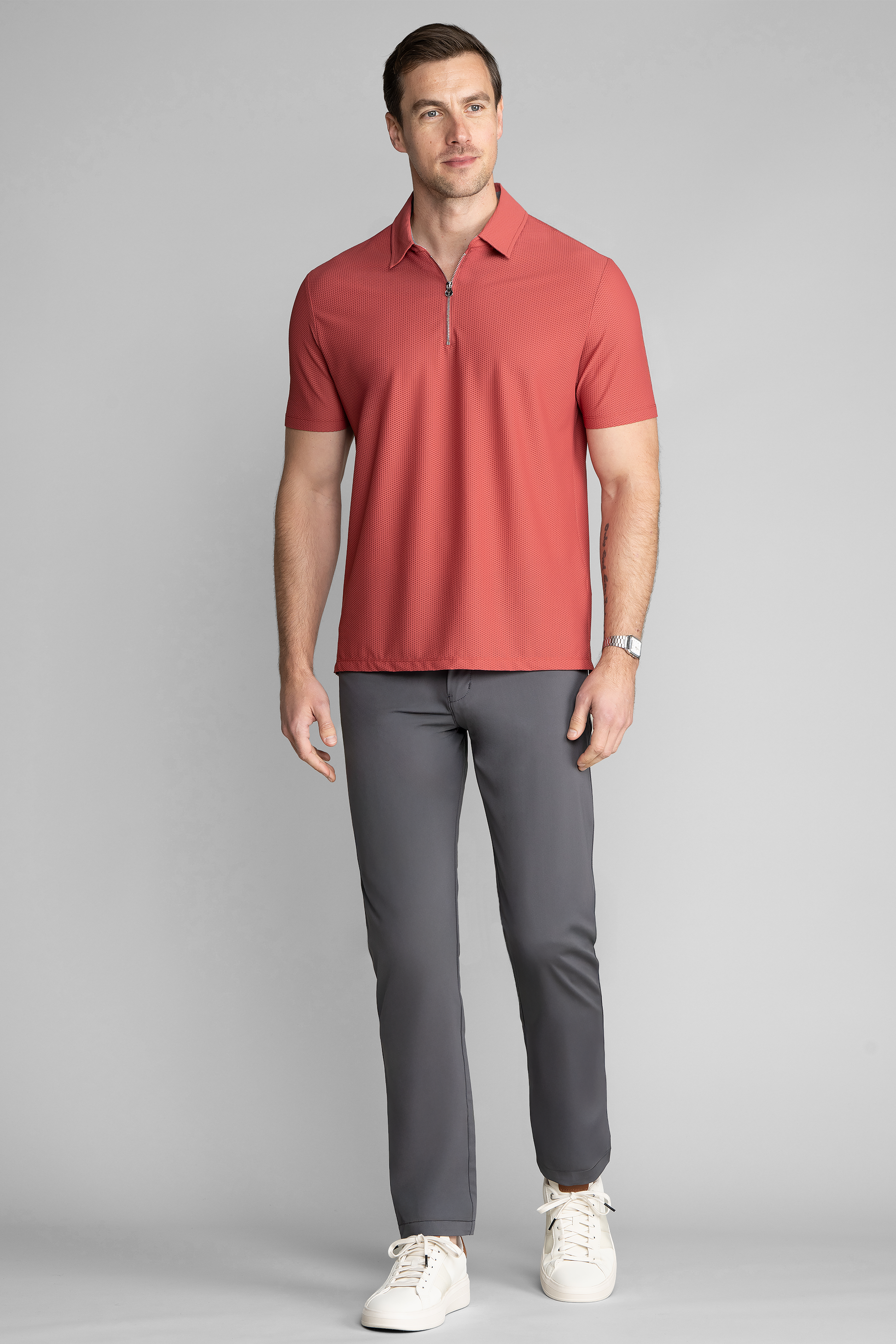 AIR Zip Polo Solid // Cinnabar