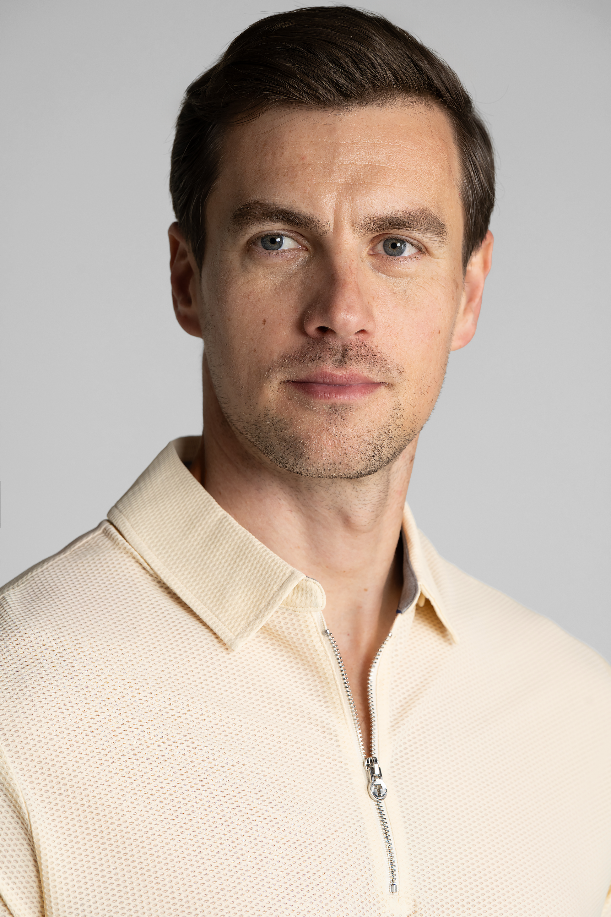 AIR Zip Polo Solid // Ecru