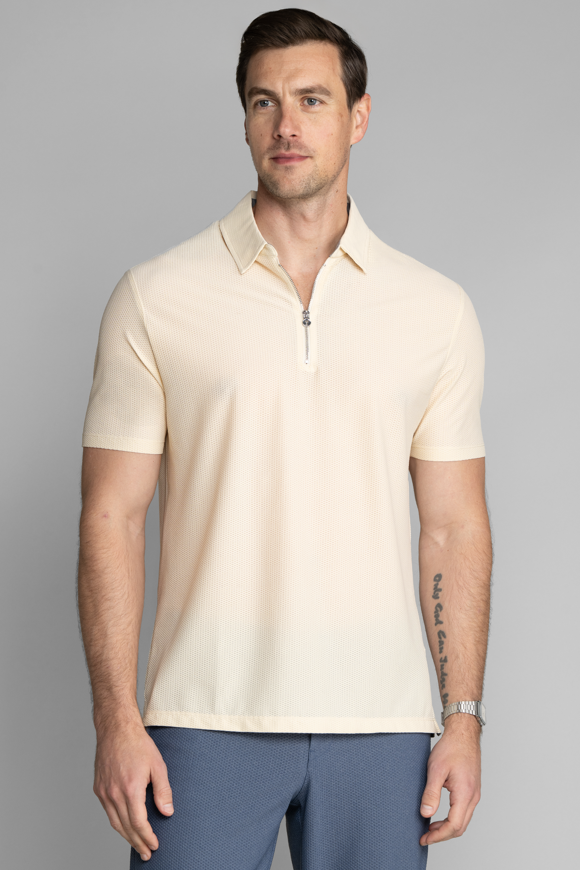 Air Quarter Zip // Ecru