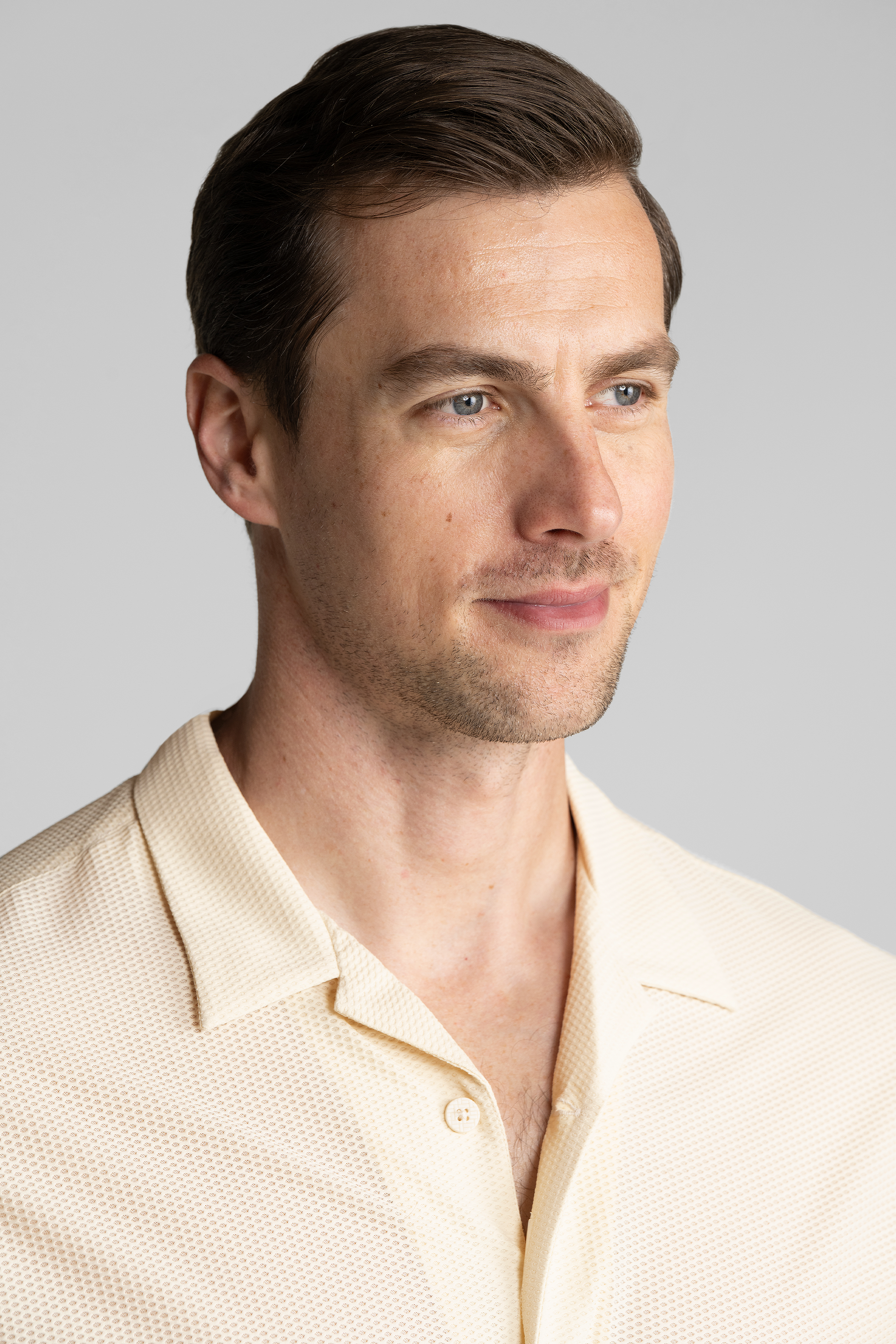 Twillory Men's Air Resort Shirt - Ecru - Wrinkle-Resistant, 4-Way Stretch, Hyper-Breathable
