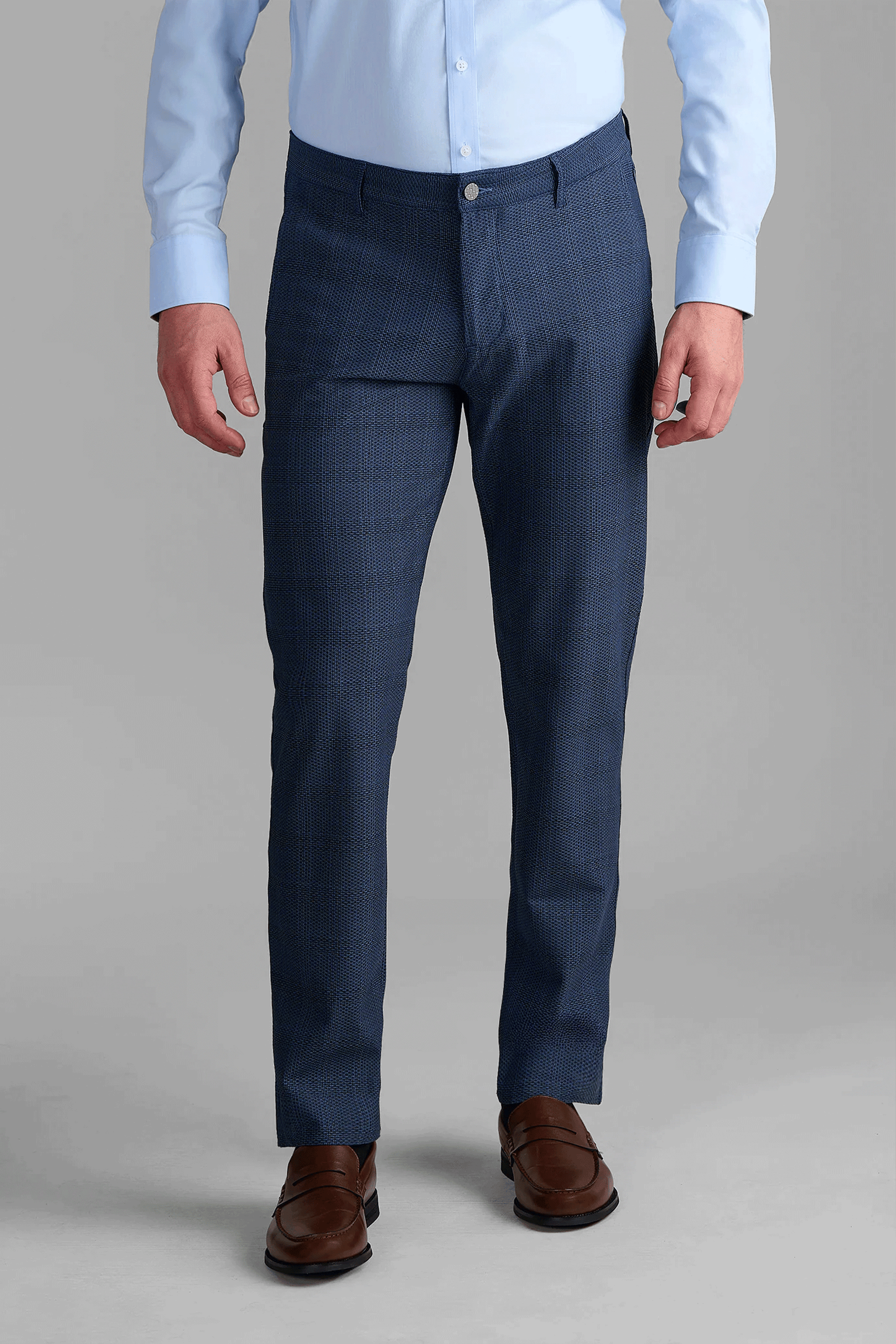Men's Summer Blue Prince of Wales Dress Pant (Breathable & Lightweight) | Twillory Men's Summer Blue Prince of Wales Dress Pant (Breathable & Lightweight) | Twillory