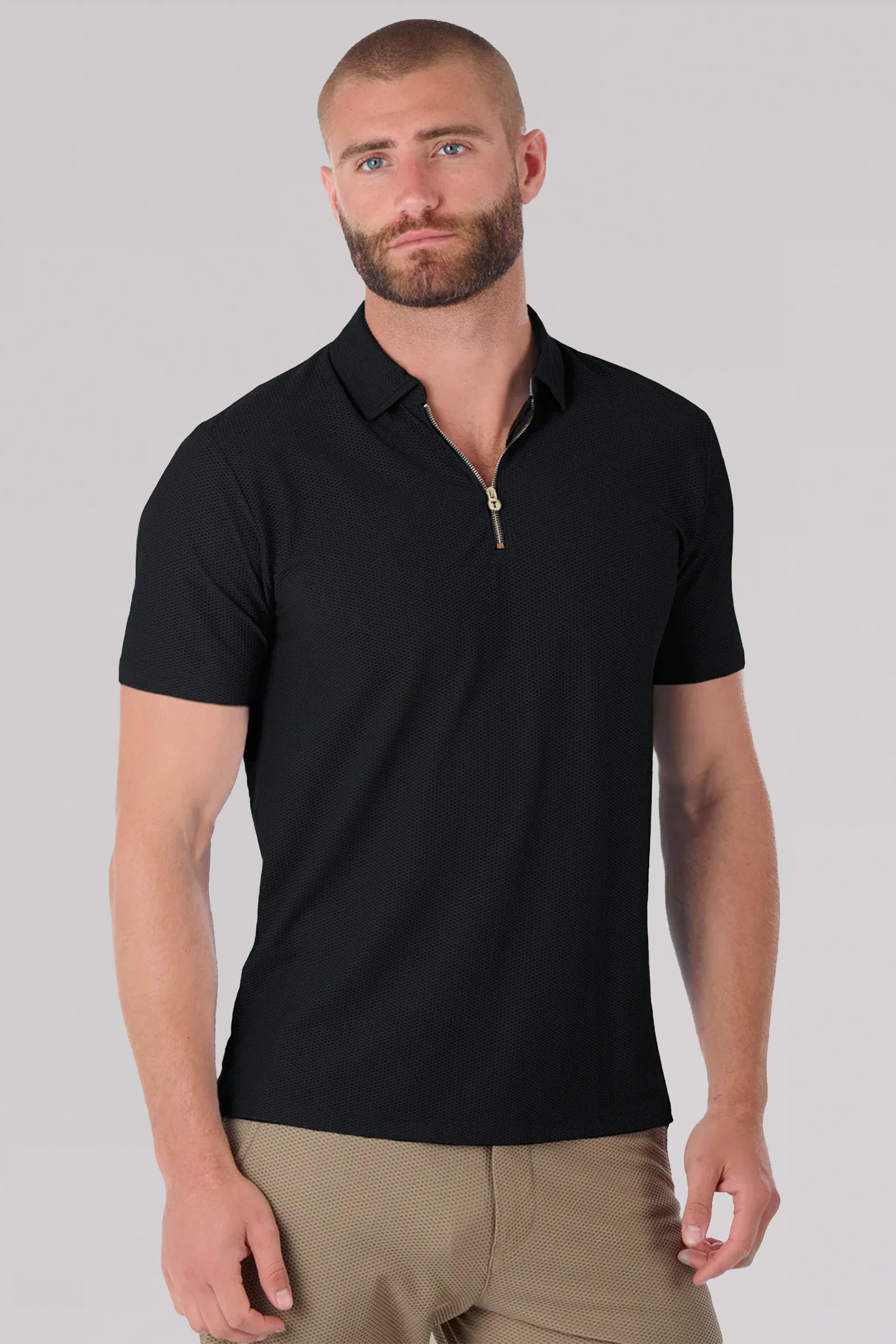 AIR Zip Polo Solid // Black