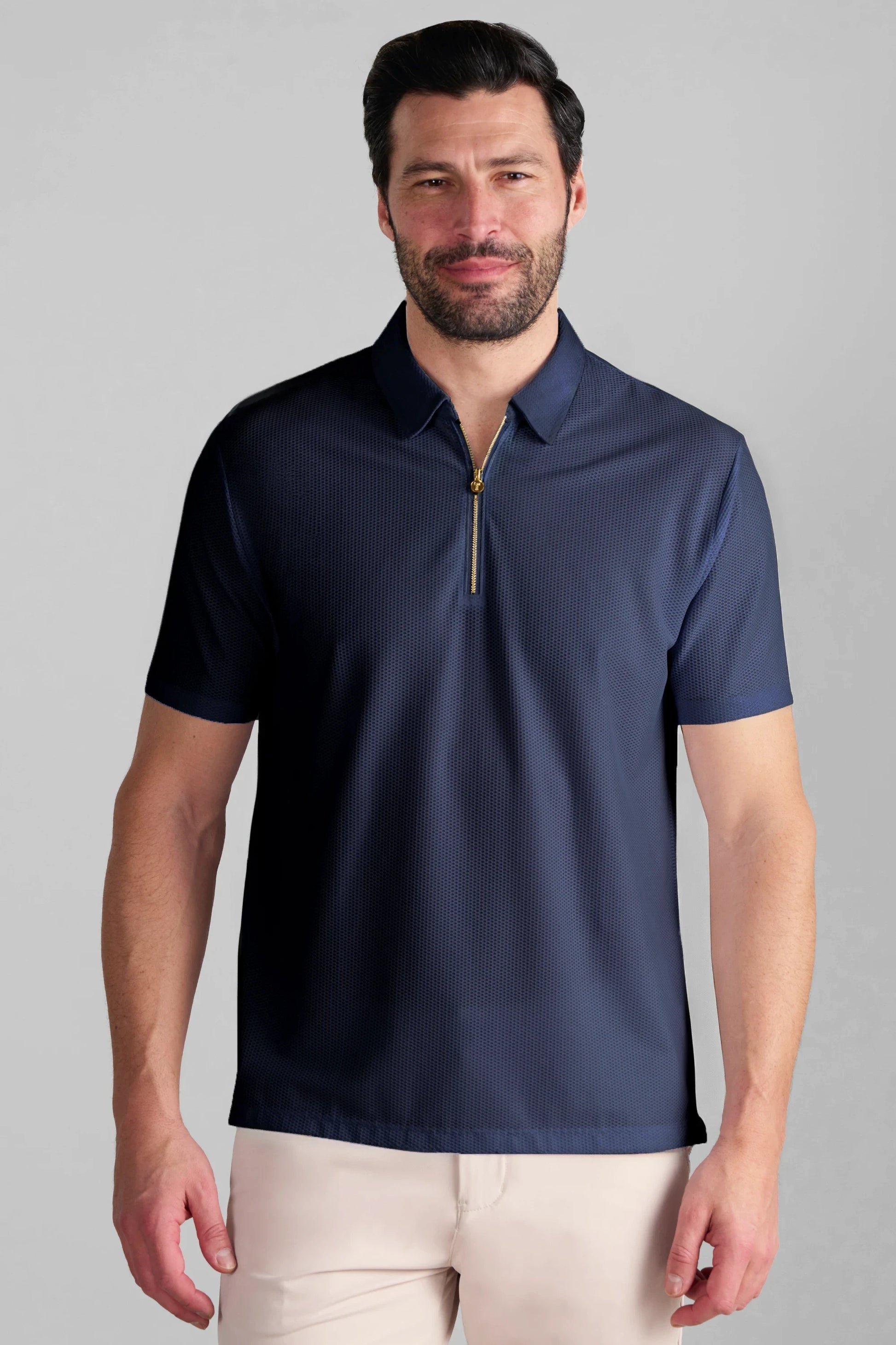 AIR Zip Polo Solid // Navy