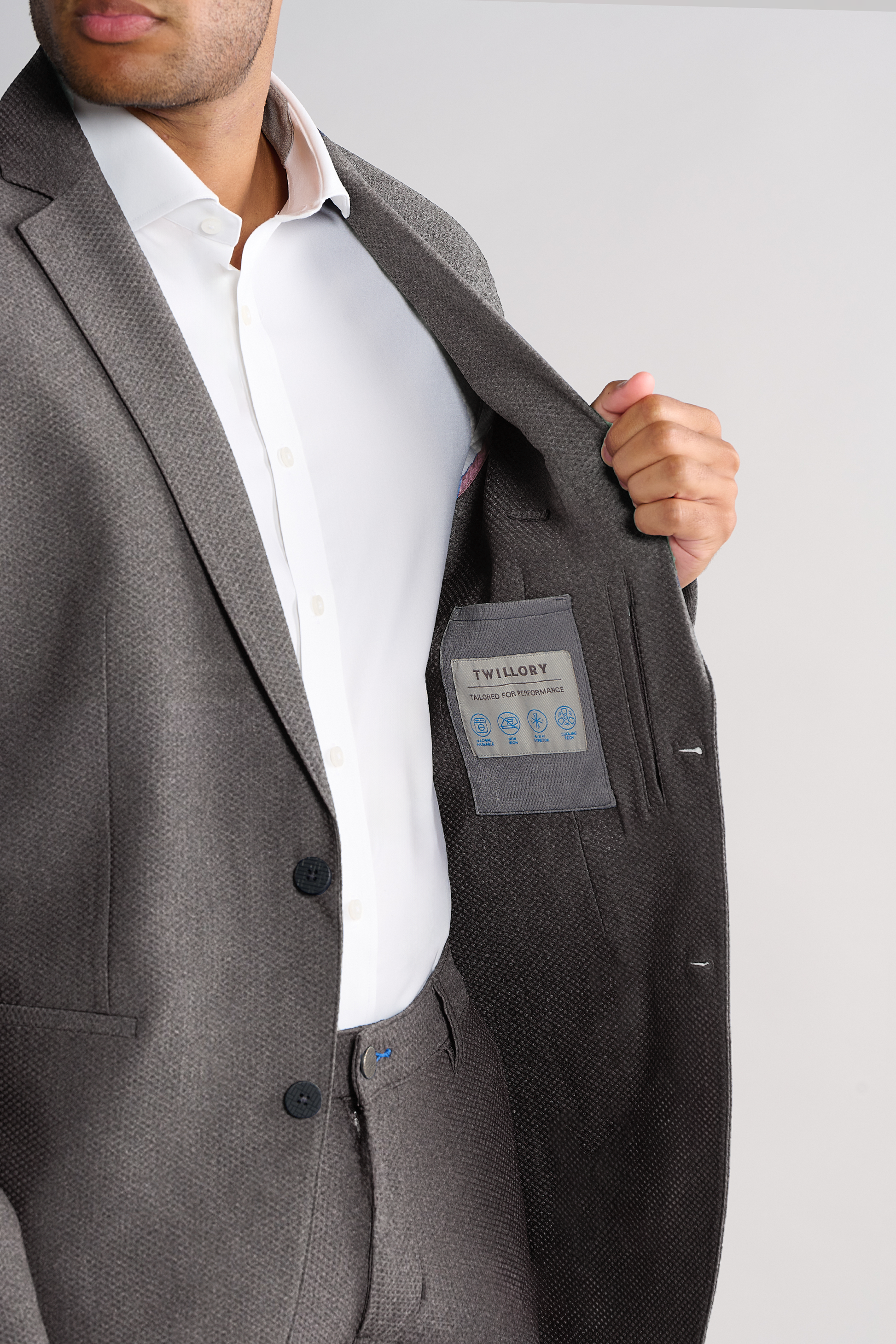 Men's Grey Melange Air Blazer (Summer Performance Suit Jacket