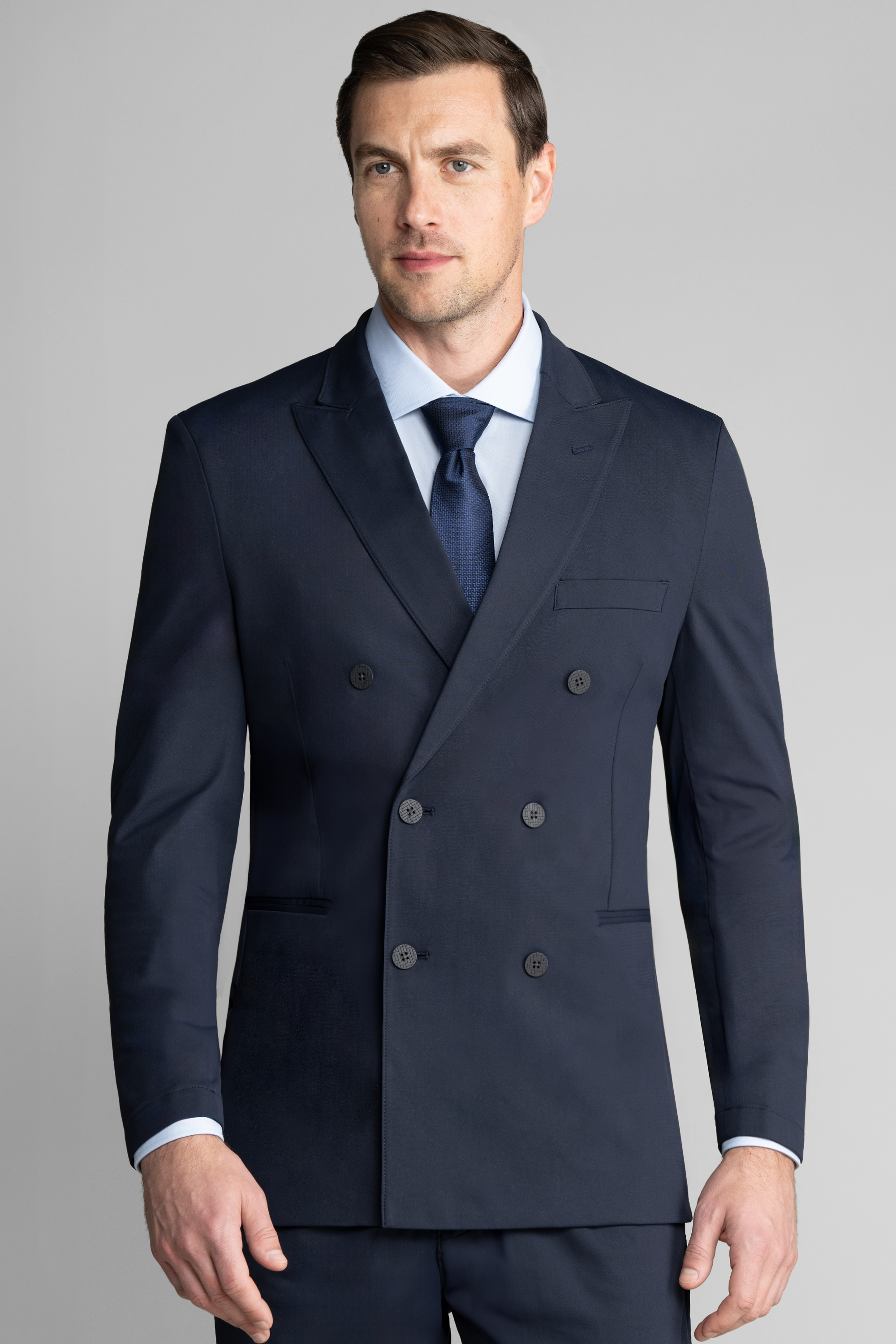 Performance Double Breasted Blazer // Navy