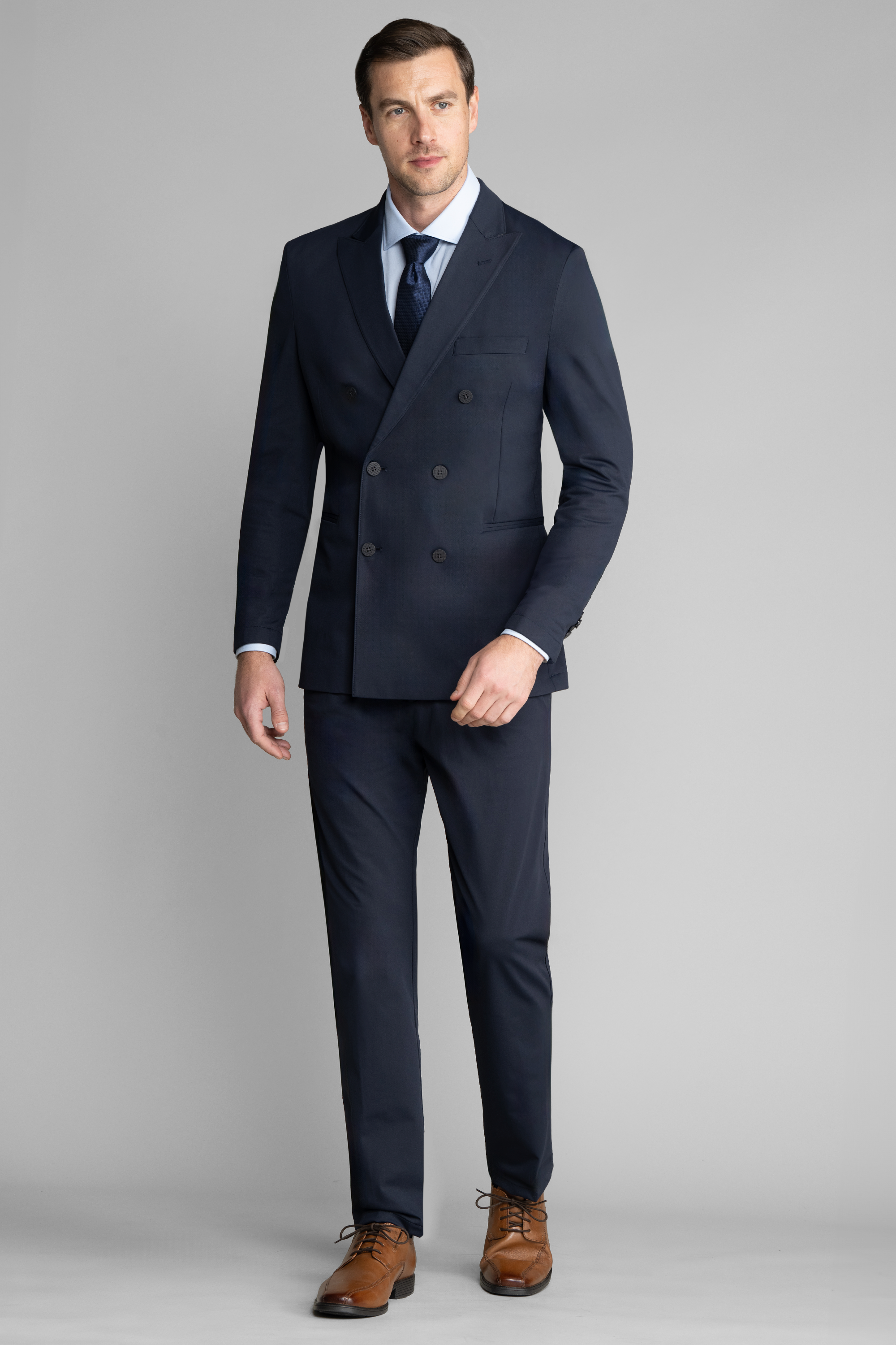 Performance Double Breasted Blazer // Navy