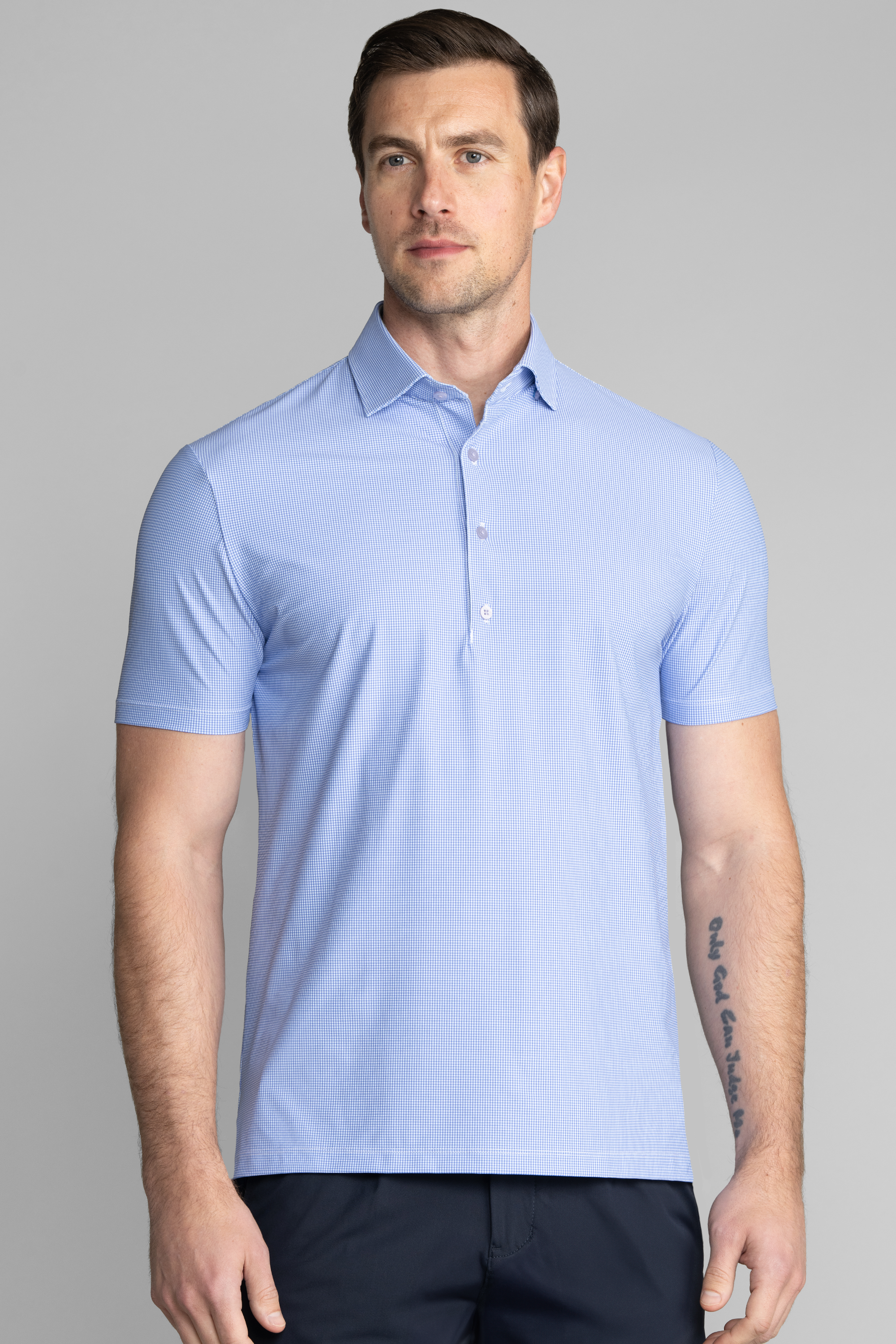 Event Polo Windowpane // Blue Puppytooth