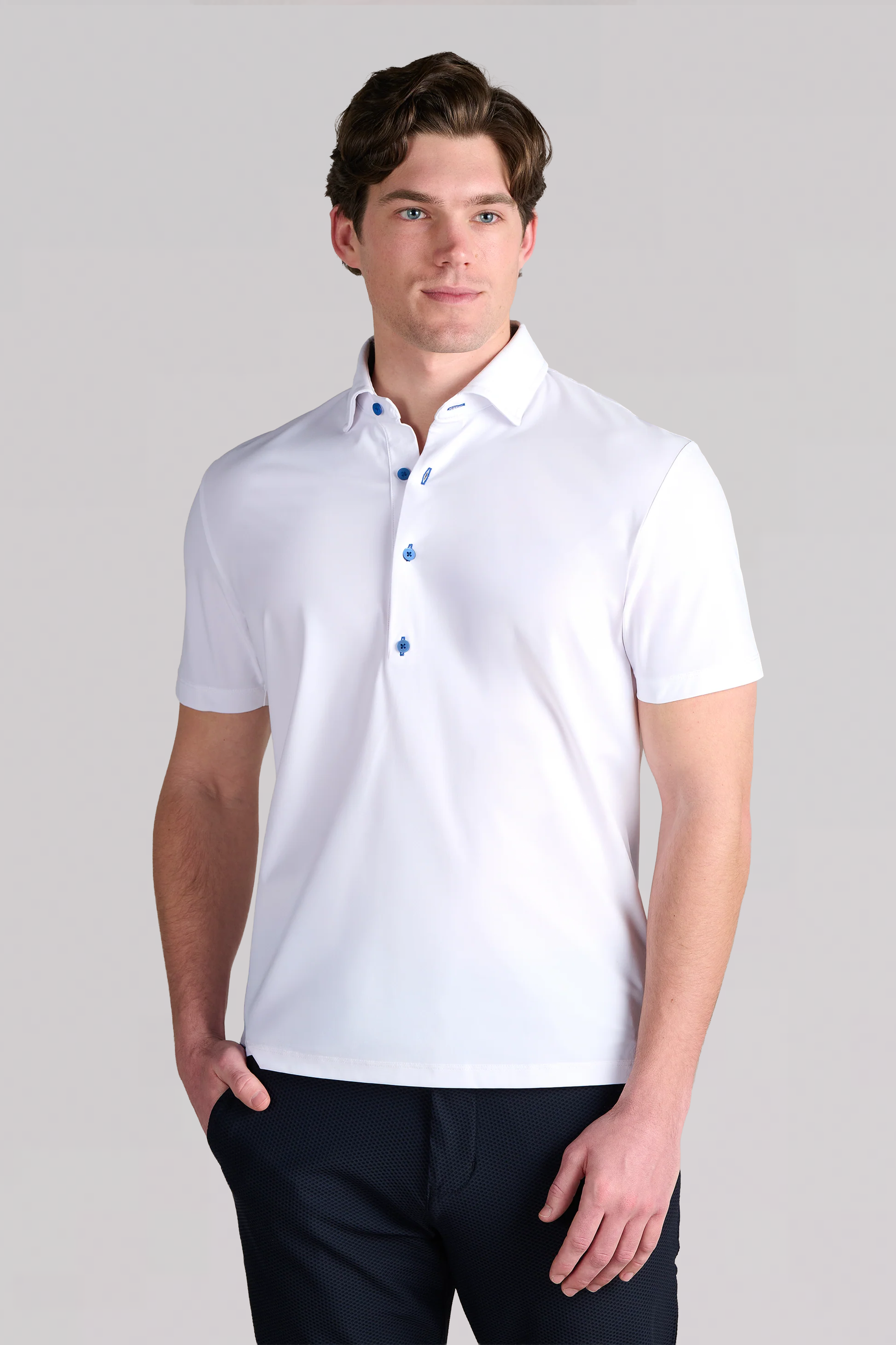 Event Polo Contrast // White Blue