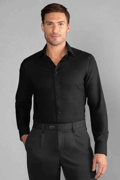 Men's The Event Shirt Solid Dress Shirt - Superior Comfort & Fit - Non-Iron - Fit - Black