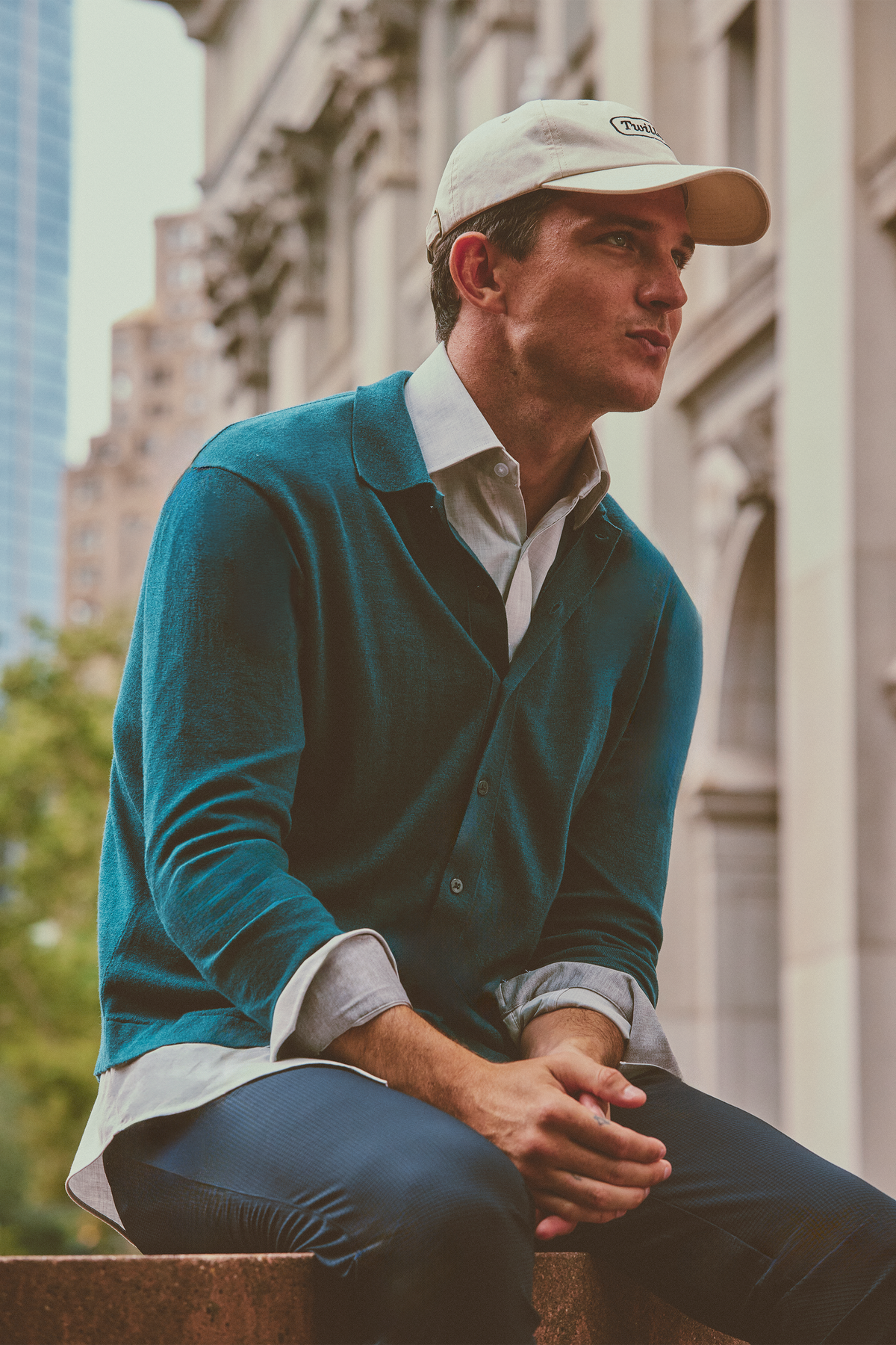 Lightweight Cashmere Button-Down | Emerald, view 2 of 7