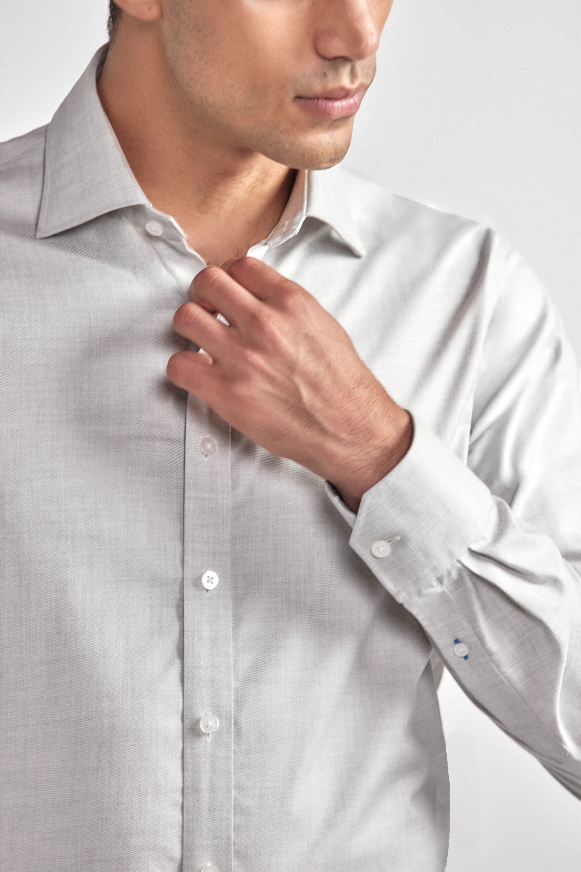 Leader Non-Iron Solid | Heather Light Grey