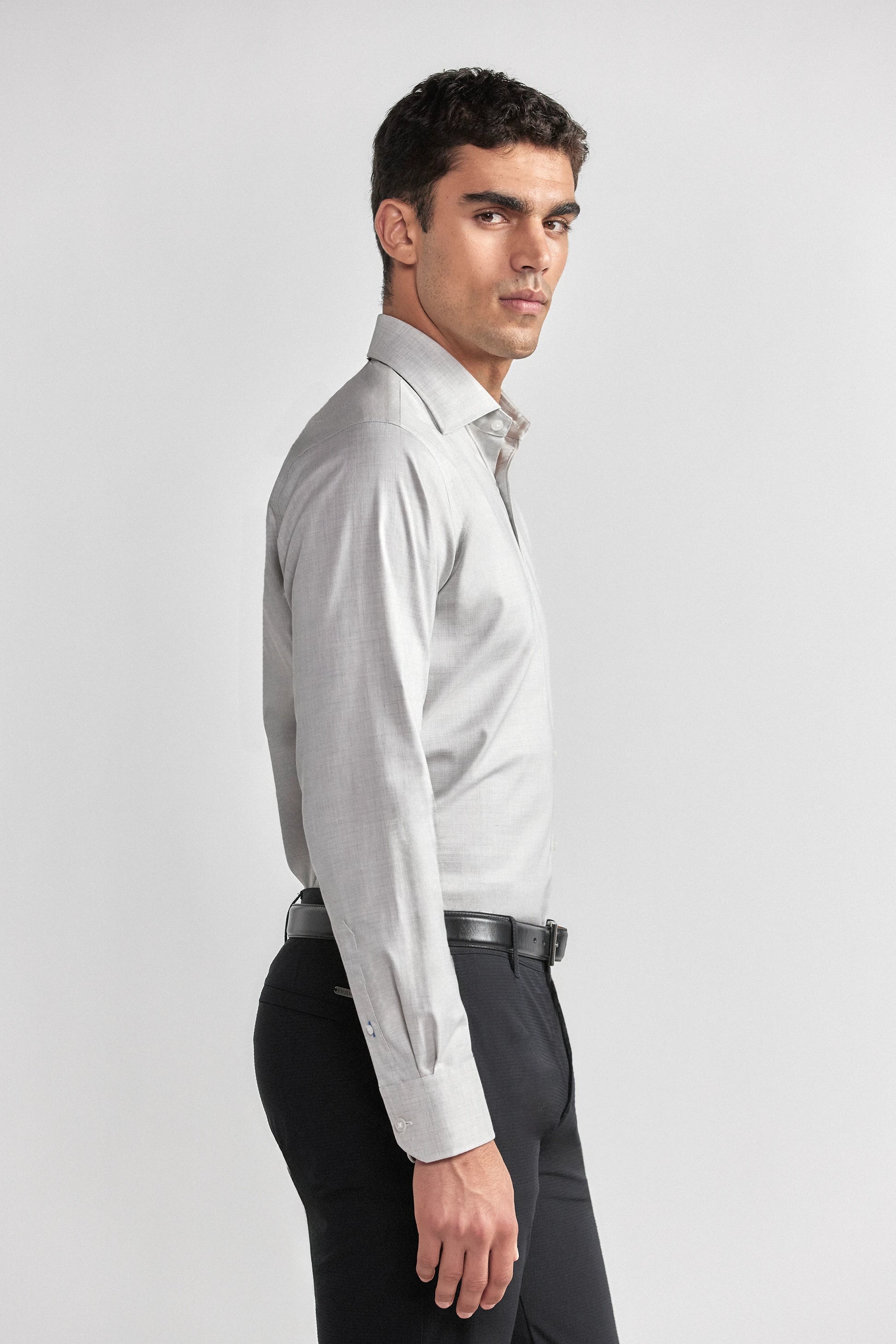 Leader Non-Iron Solid | Heather Light Grey