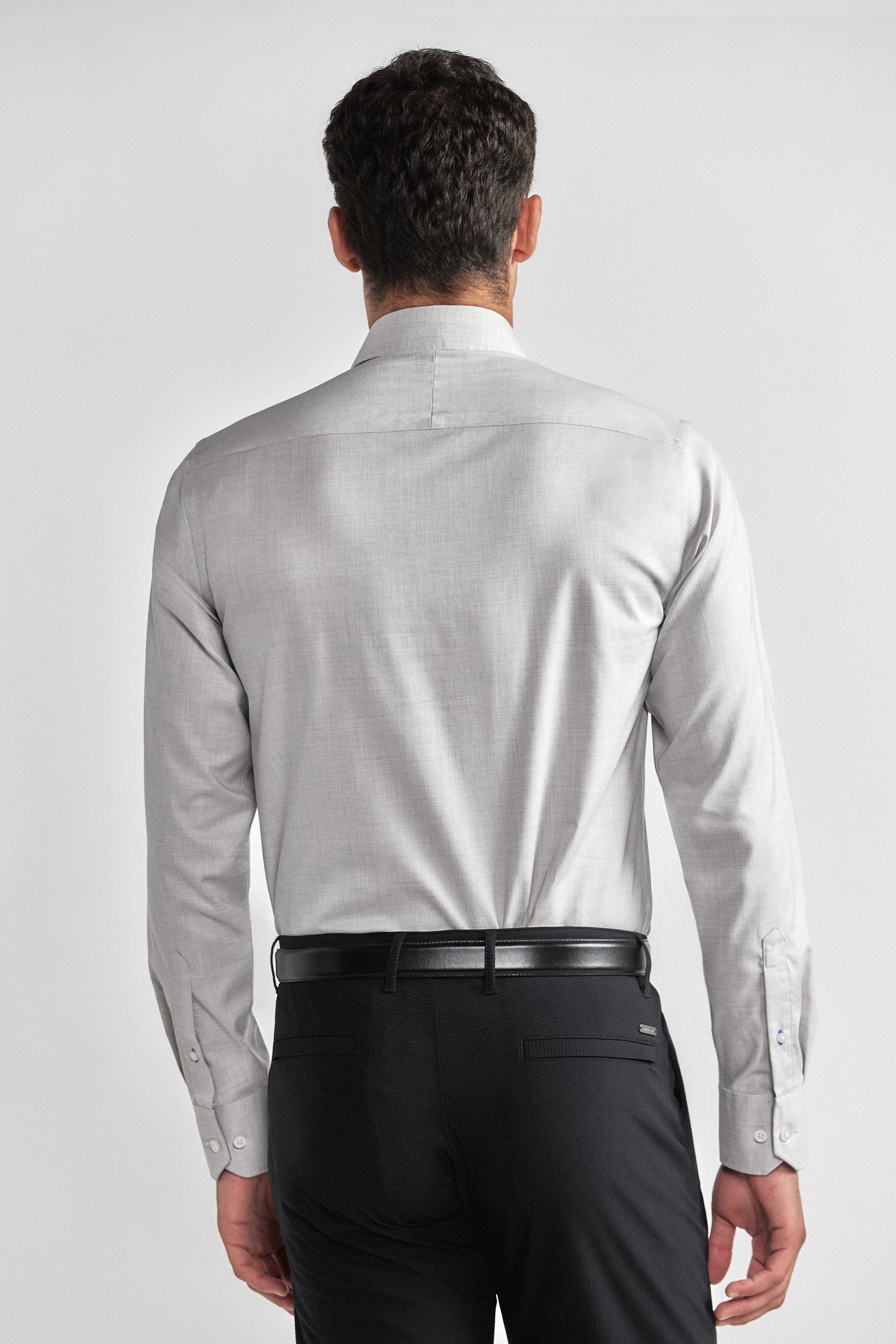 Leader Non-Iron Solid | Heather Light Grey