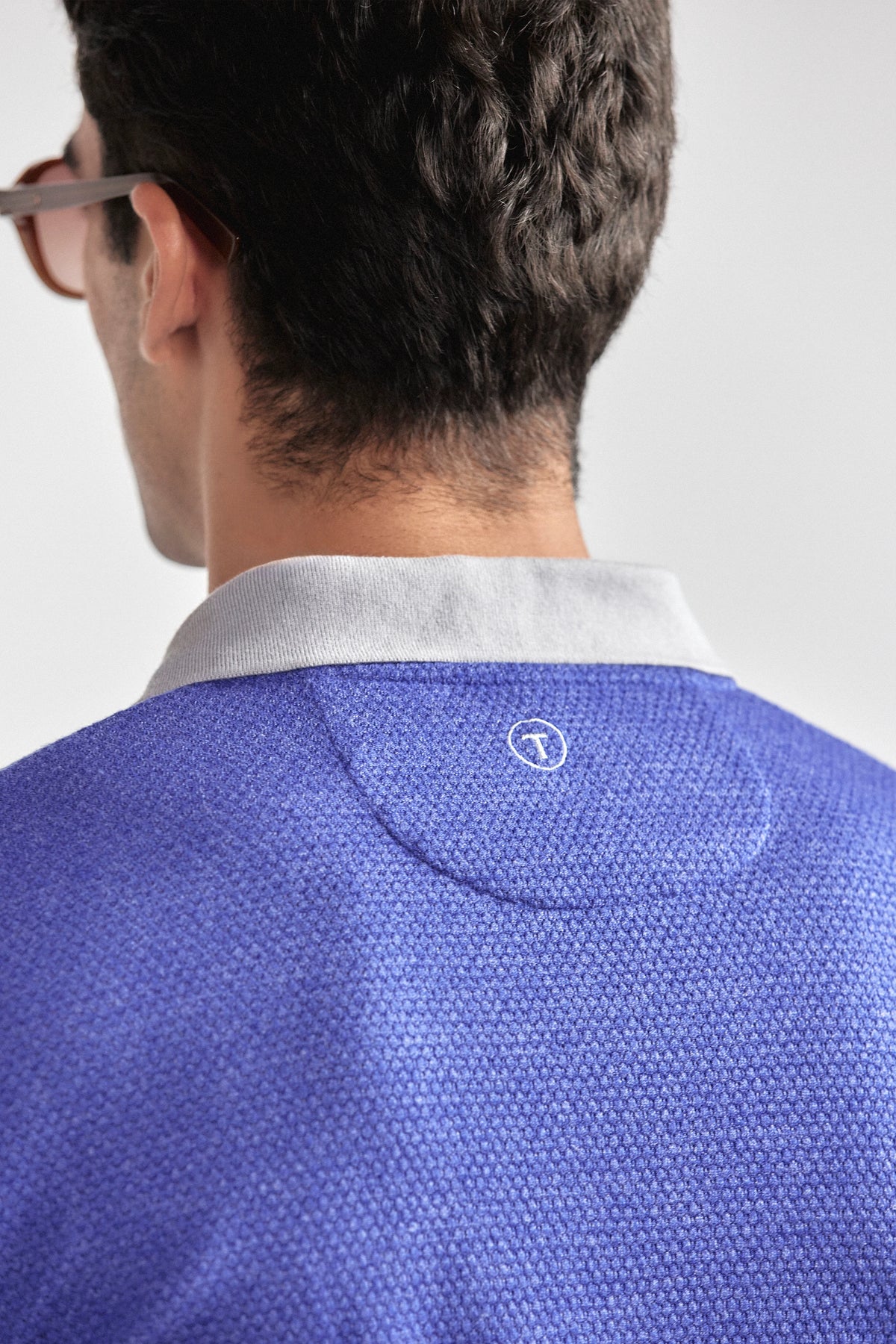 Long Sleeve Sweater Polo Contrast | Cobalt