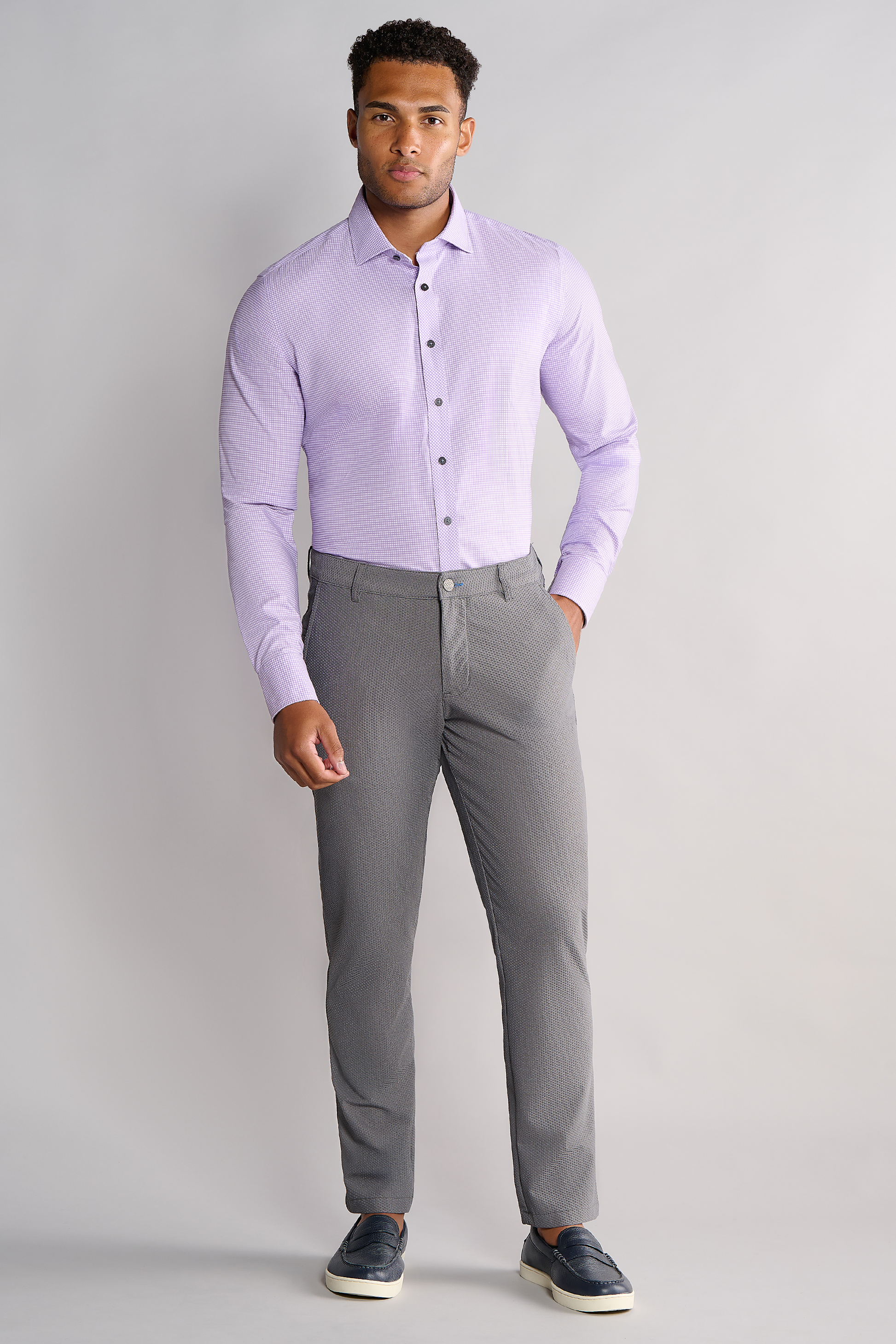 Men's Purple & White Performance Dress Shirt (Versailles Button Down) – Twillory Men's Purple & White Performance Dress Shirt (Versailles Button Down) – Twillory