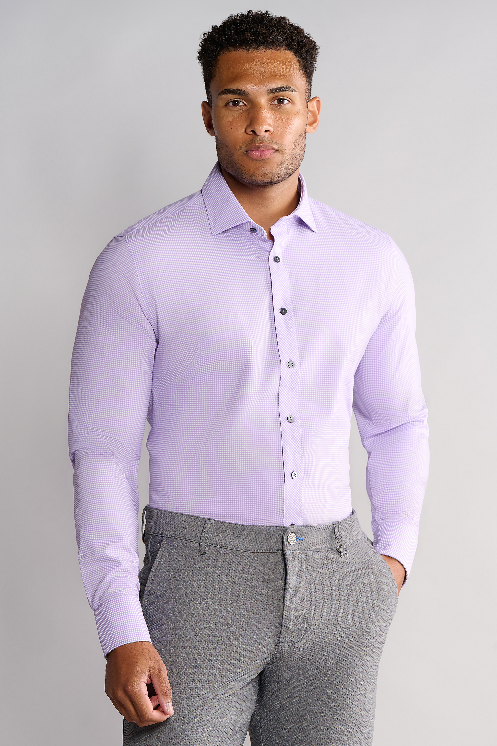 Men's Purple & White Performance Dress Shirt (Versailles Button Down) Twillory Men's Purple & White Performance Dress Shirt (Versailles Button Down) Twillory