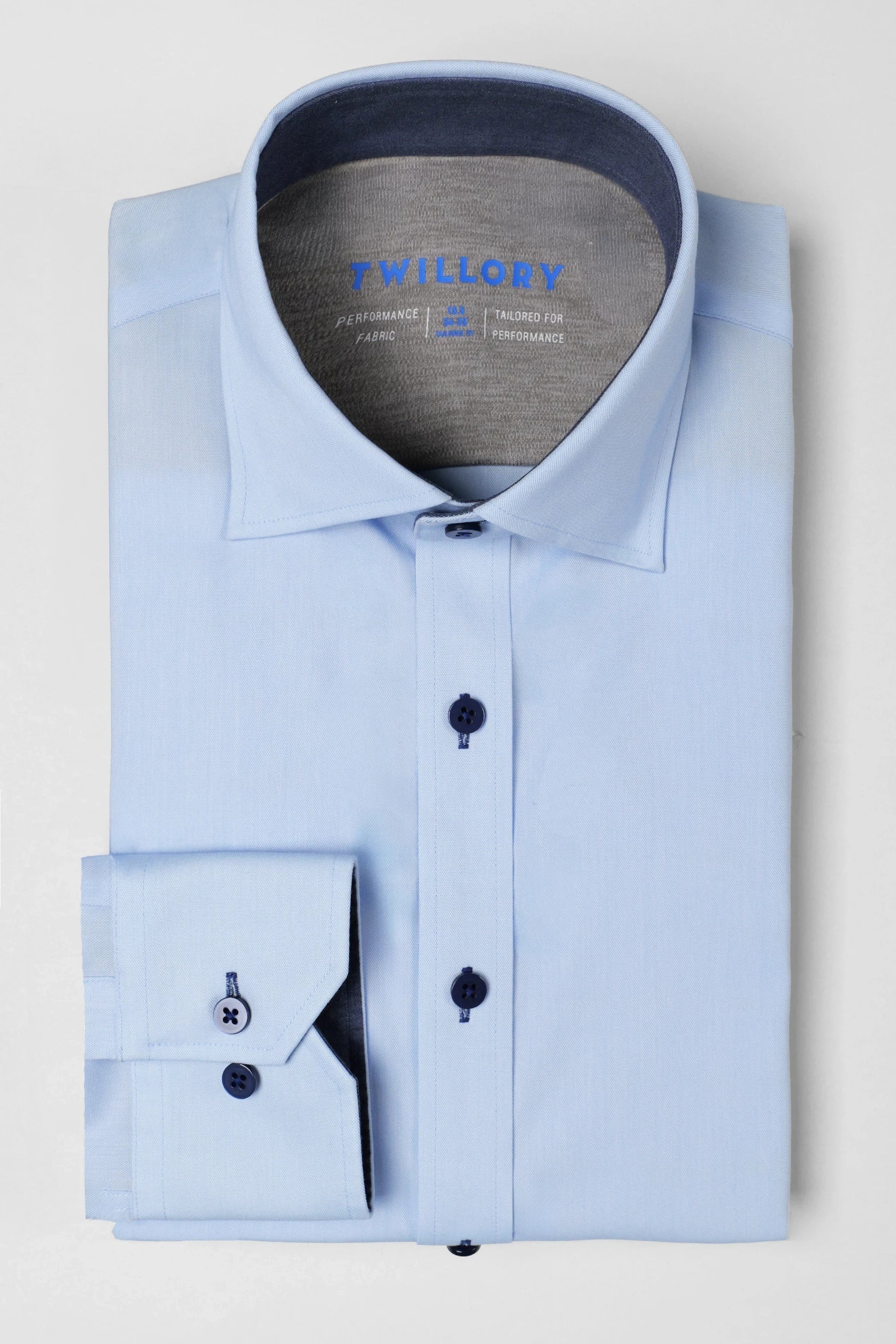 Leader Non-Iron Contrast | Navy Buttons