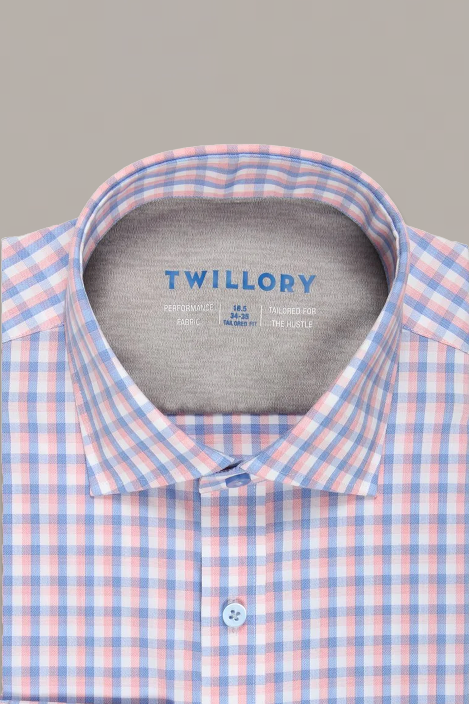 Men's Check Orange Dress Shirt - Superior Comfort & Fit - Non-Iron - Tailored Fit - Blue - Large Men's Check Orange Dress Shirt - Superior Comfort & Fit - Non-Iron - Tailored Fit - Blue - Large