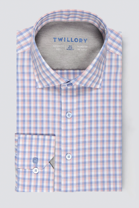 Leader Non-Iron Check // Orange Blue