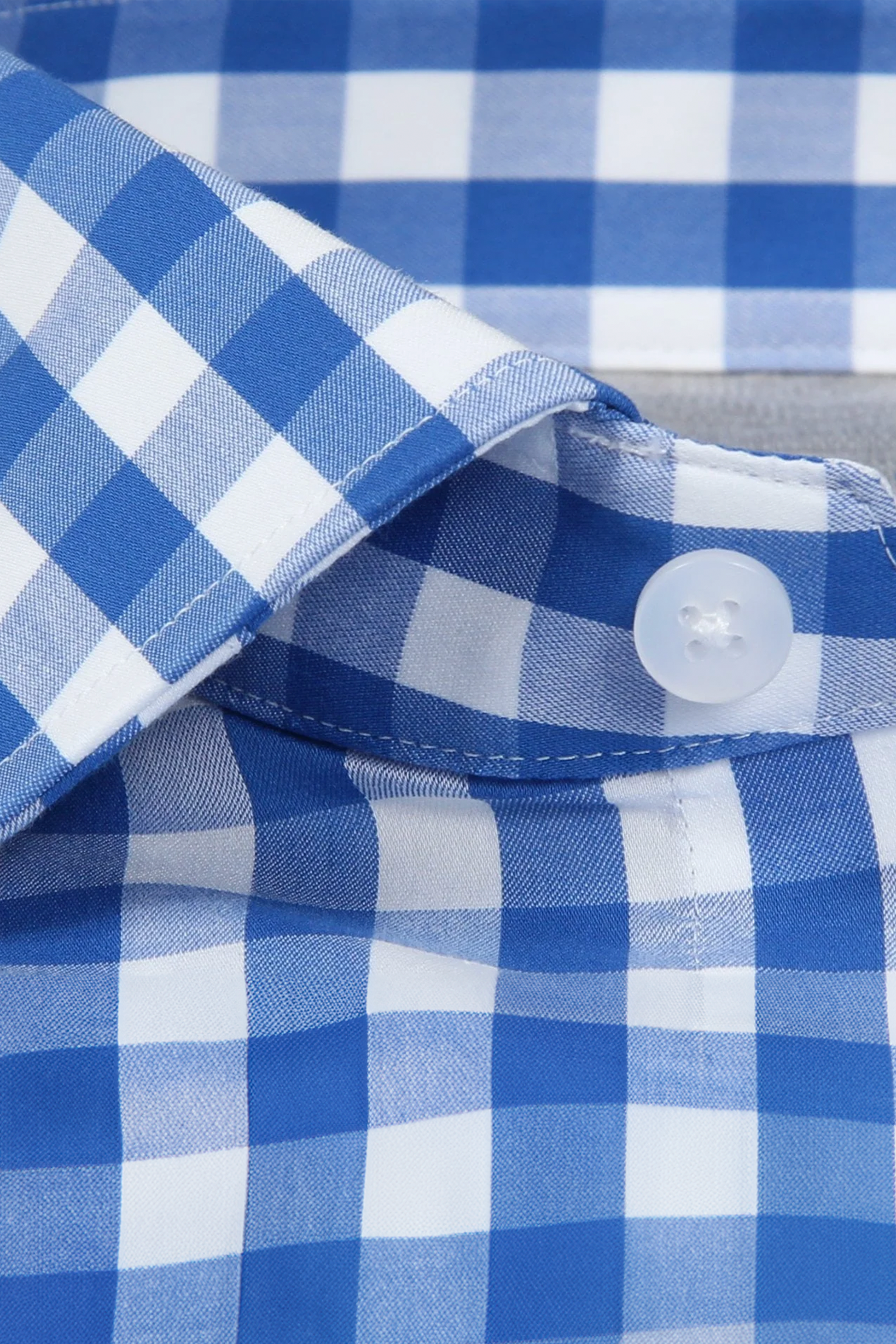 Men's Blue & White Gingham Dress Shirt (Checkered Shirt) Twillory Men's Blue & White Gingham Dress Shirt (Checkered Shirt) Twillory