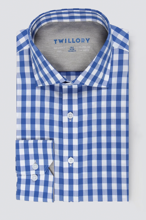 everett gingham dress shirt Paige Everett Plaid Flannel Button-Up Shirt In Navy Lake - 60% Off