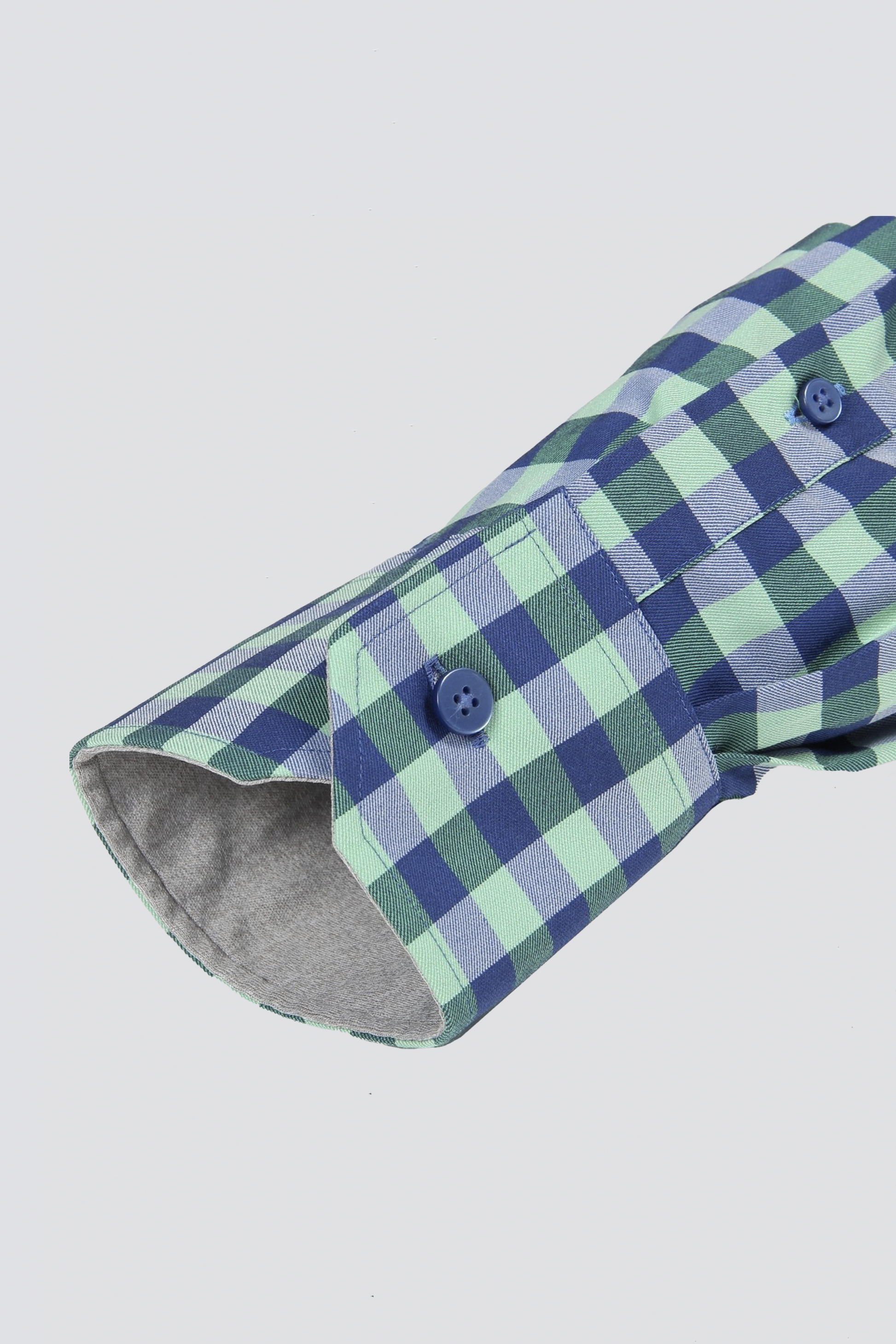 Men's Blue & Green Gingham Dress Shirt (Checkered Shirt) Twillory Men's Blue & Green Gingham Dress Shirt (Checkered Shirt) Twillory