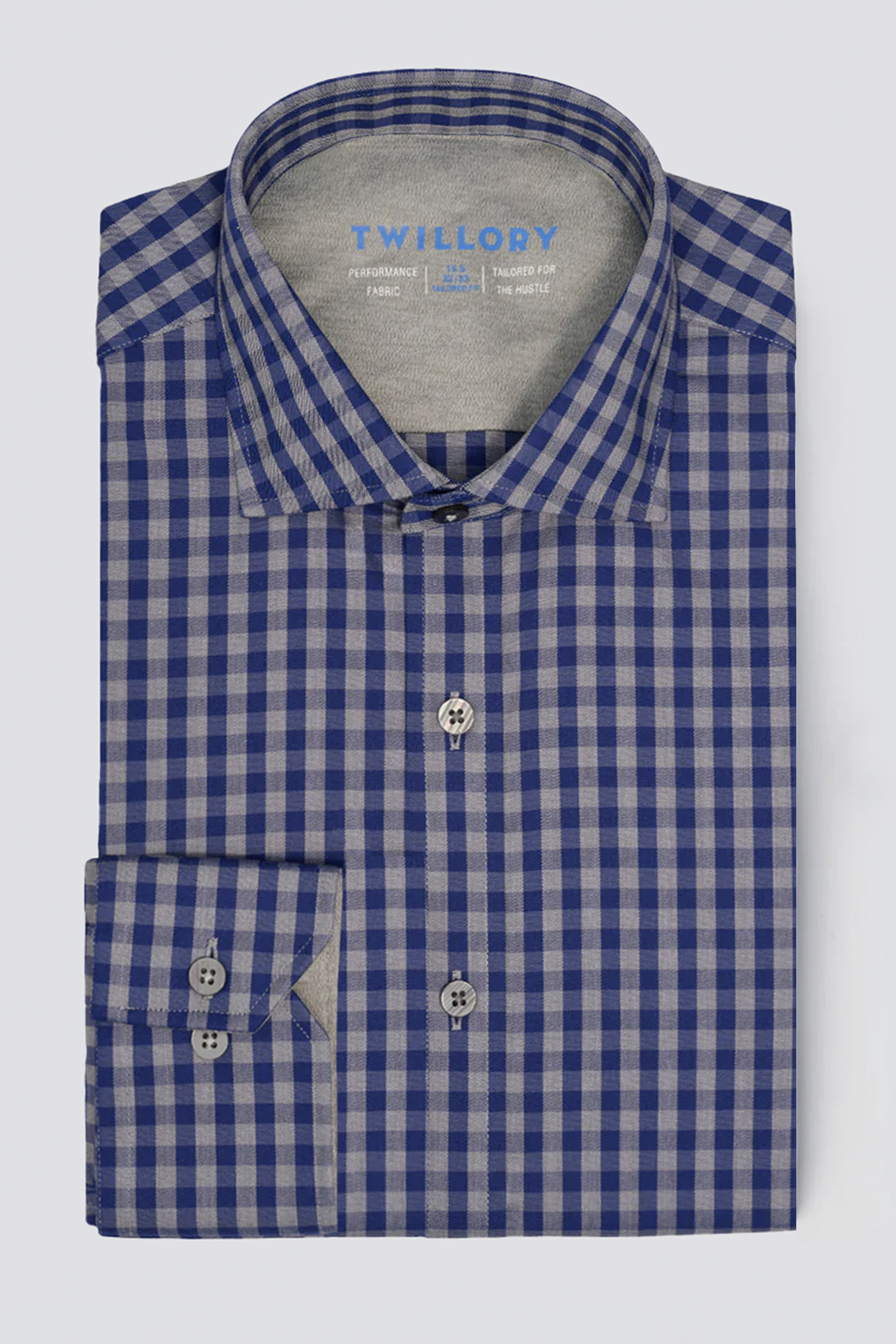 Leader Gingham // Grey Blue