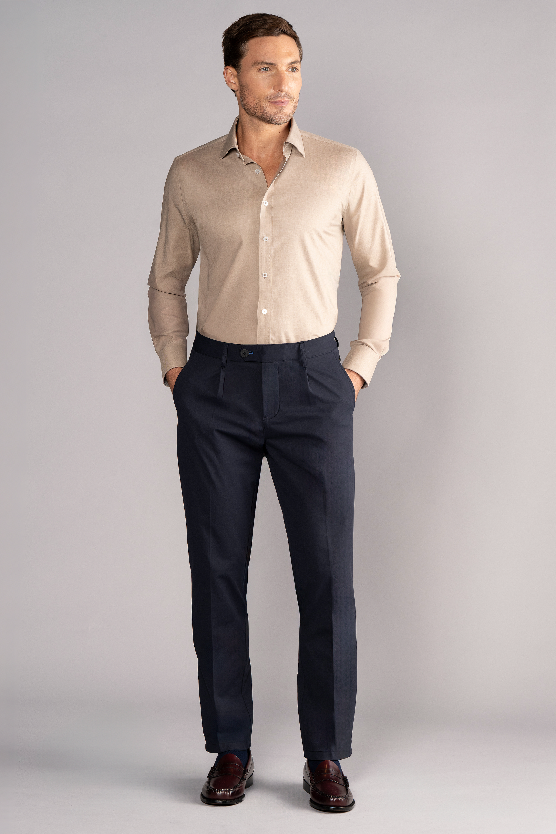 Leader Non-Iron Solid // Heather Sepia – Twillory