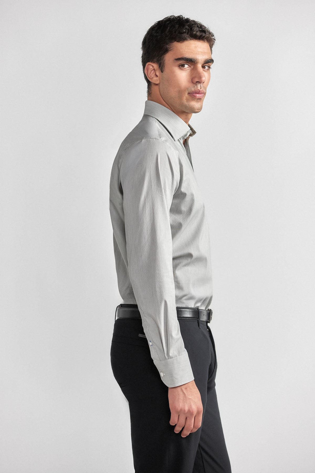 Leader Non-Iron Stripe // Sage Mini, view 3 of 6