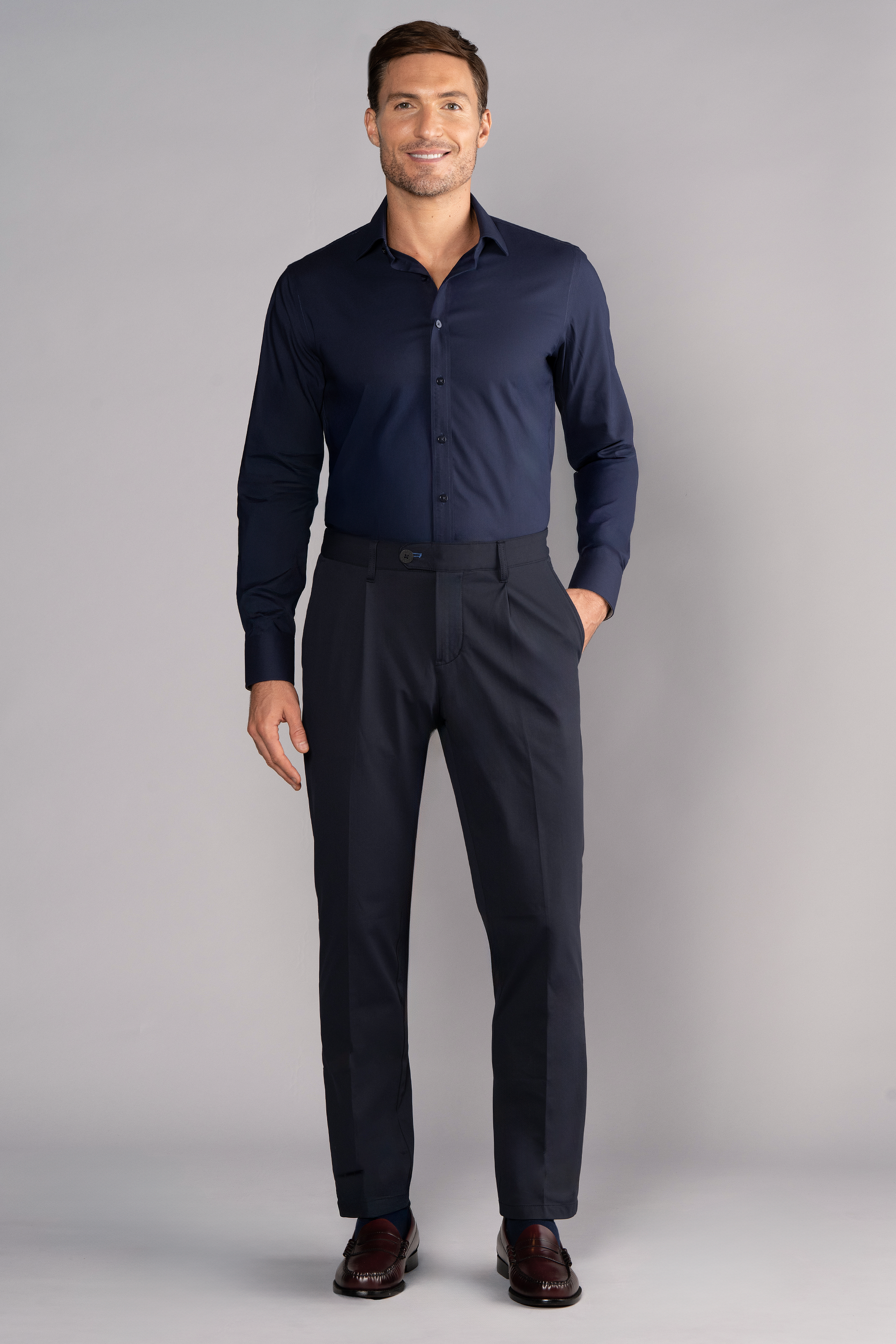 Leader Non-Iron Solid // Navy Twillory Leader Non-Iron Solid // Navy Twillory