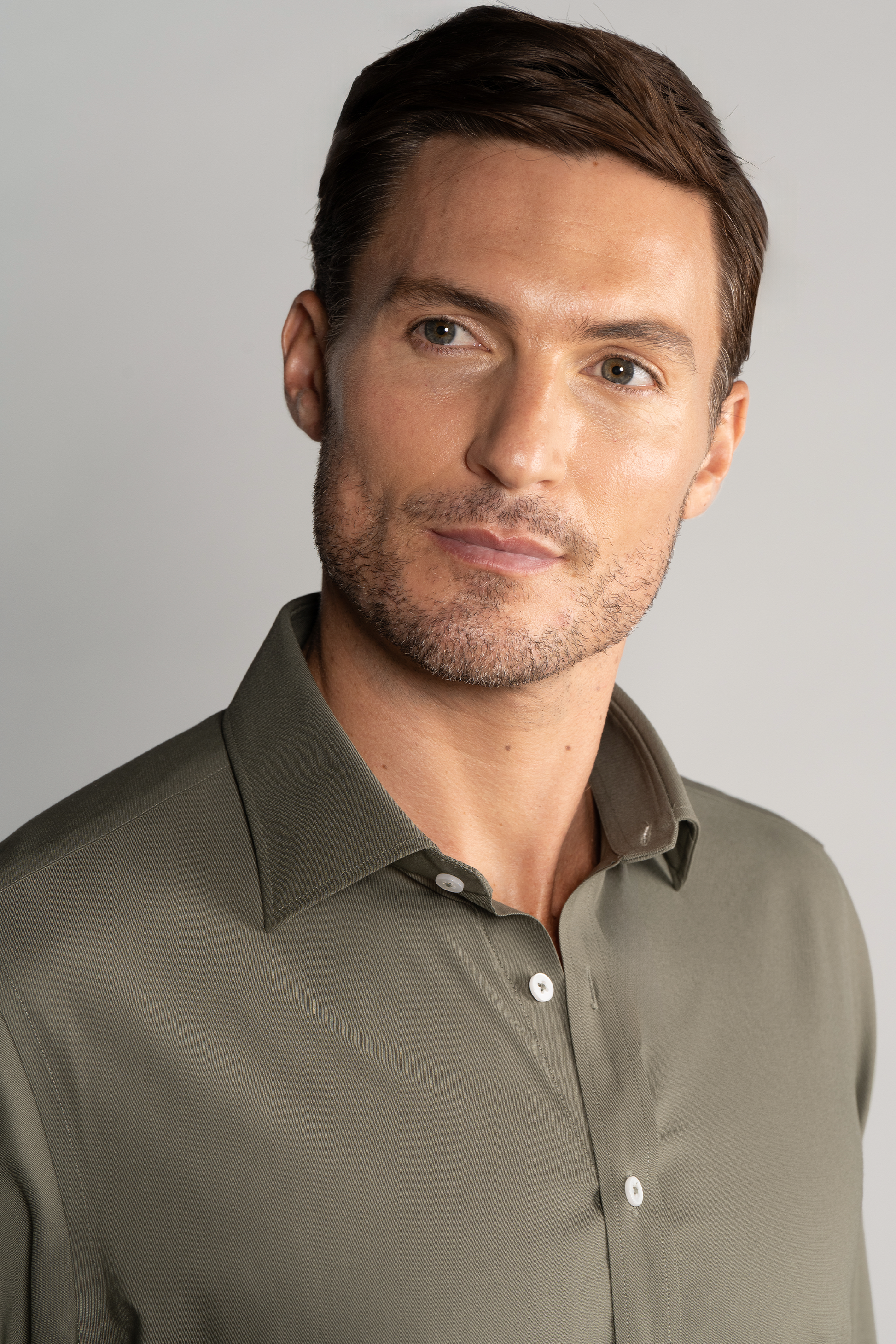 olive dress shirt Leader Non-Iron Solid // Olive – Twillory