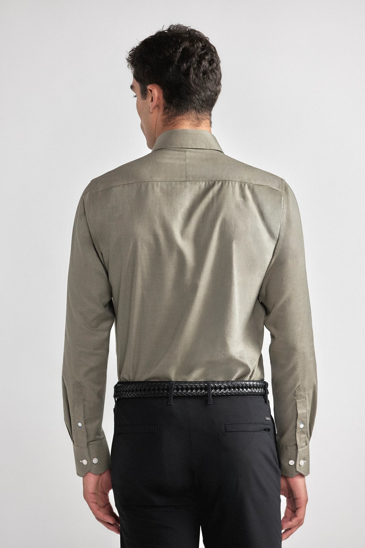 Leader Non-Iron Solid // Olive Melange, view 8 of 8