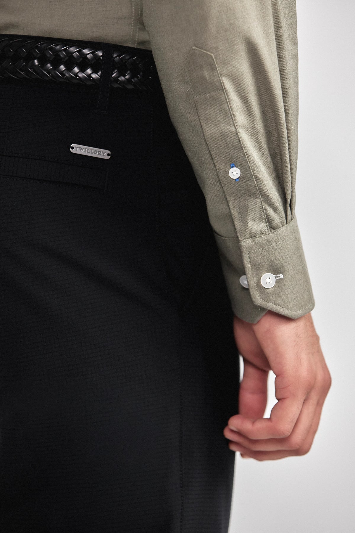 Leader Non-Iron Solid // Olive Melange, view 7 of 8