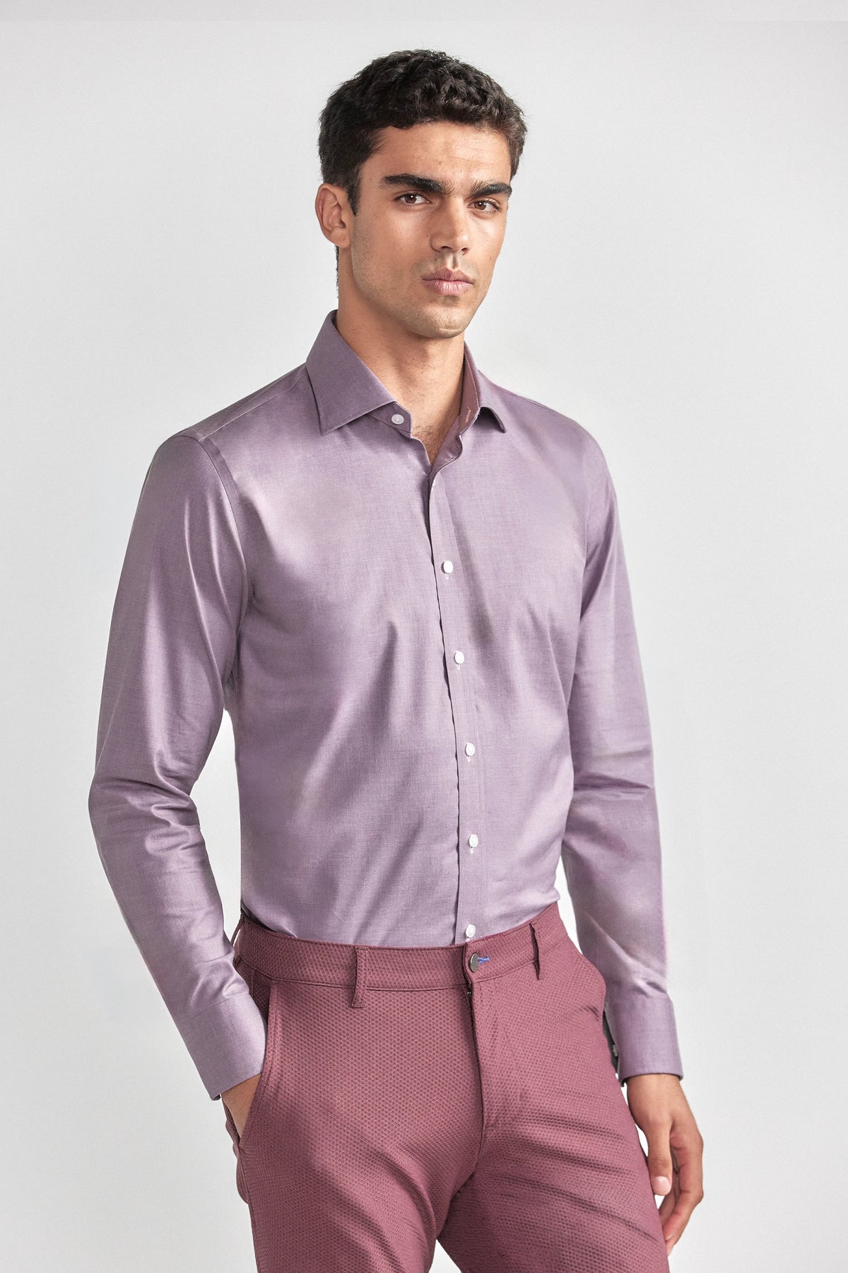 Leader Non-Iron Solid // Plum Melange, view 5 of 8