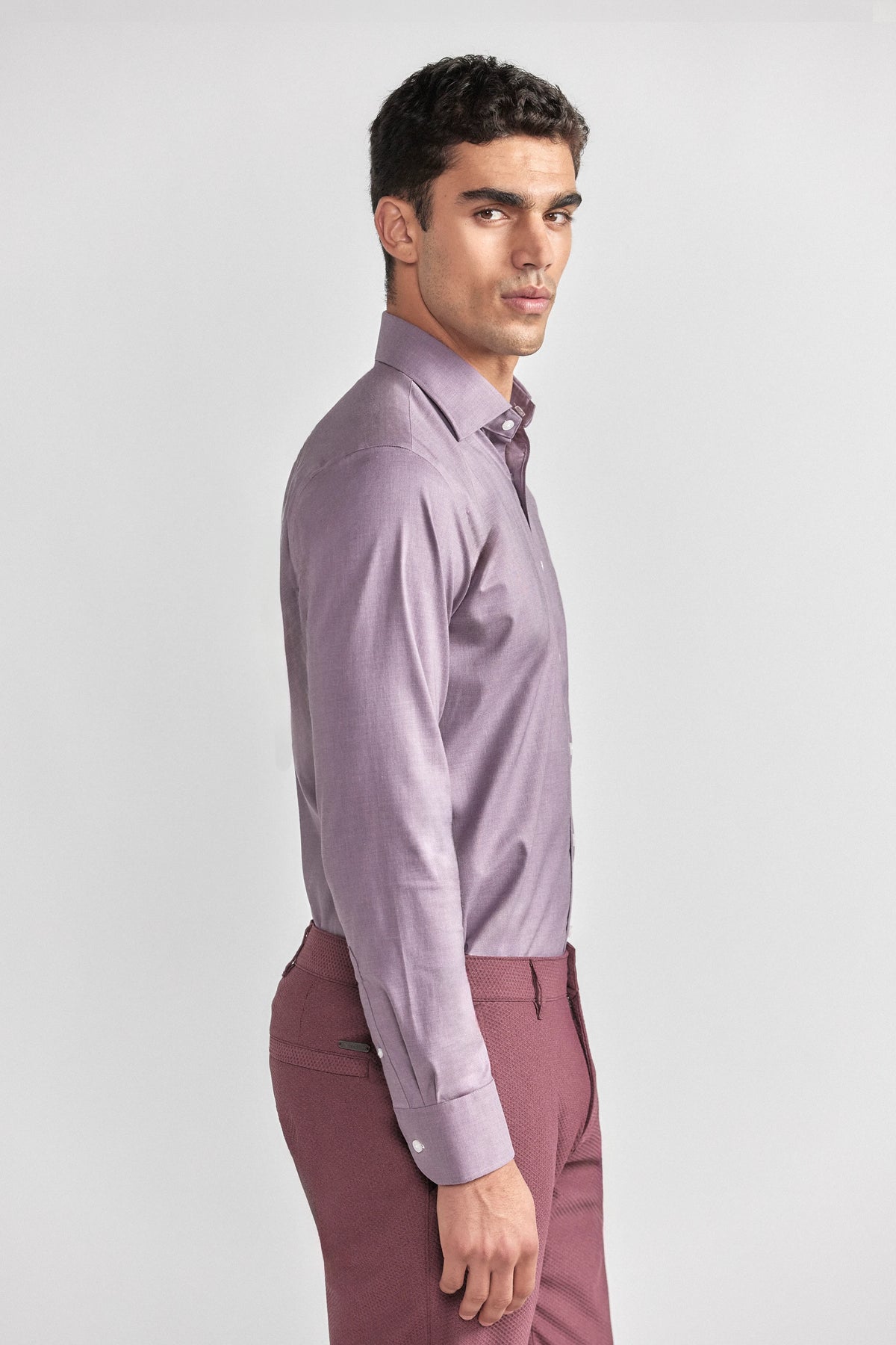 Leader Non-Iron Solid // Plum Melange, view 3 of 8