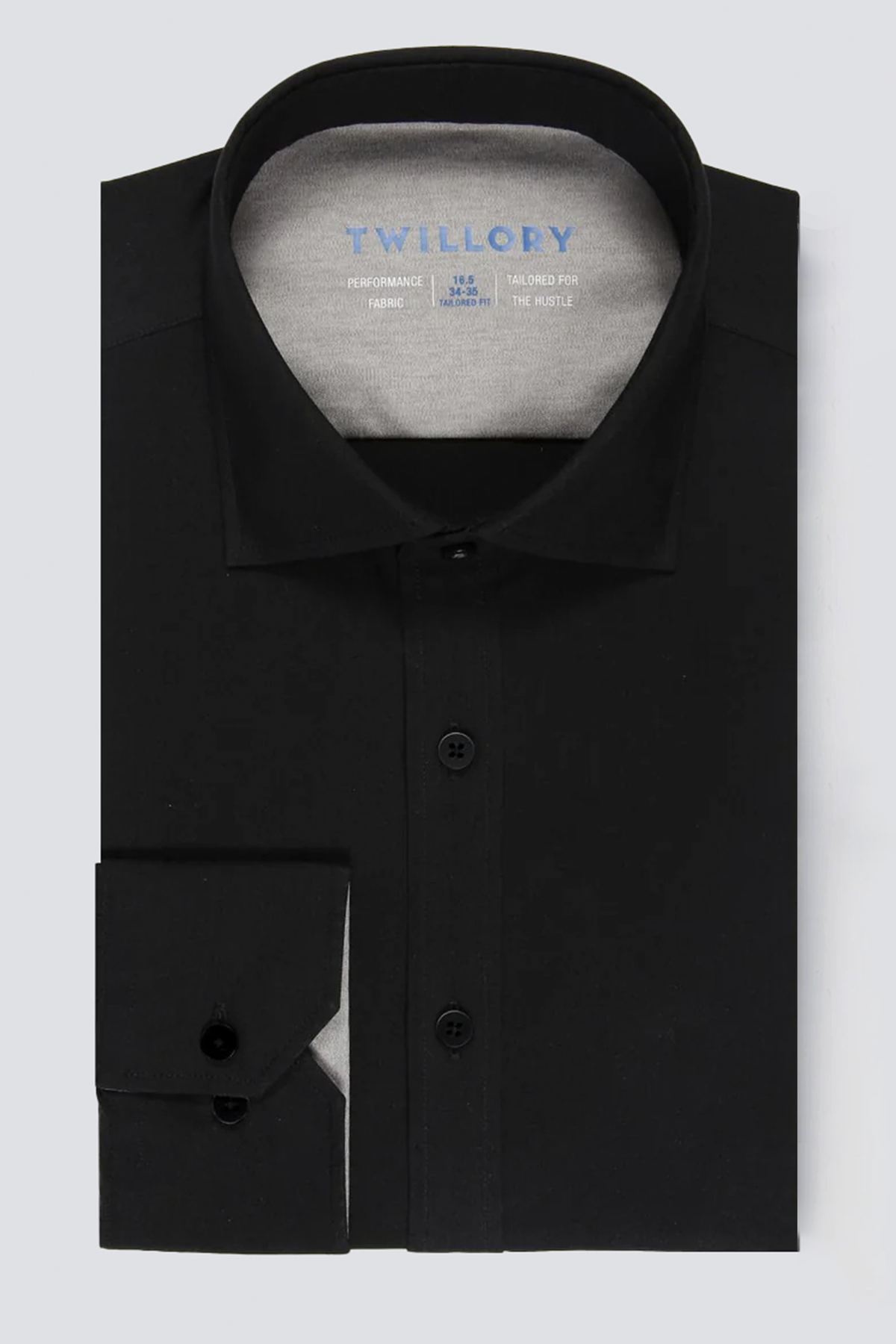 Men's Performance Stretch Black Dress Shirt - Moisture Wicking Men's Performance Stretch Black Dress Shirt - Moisture Wicking