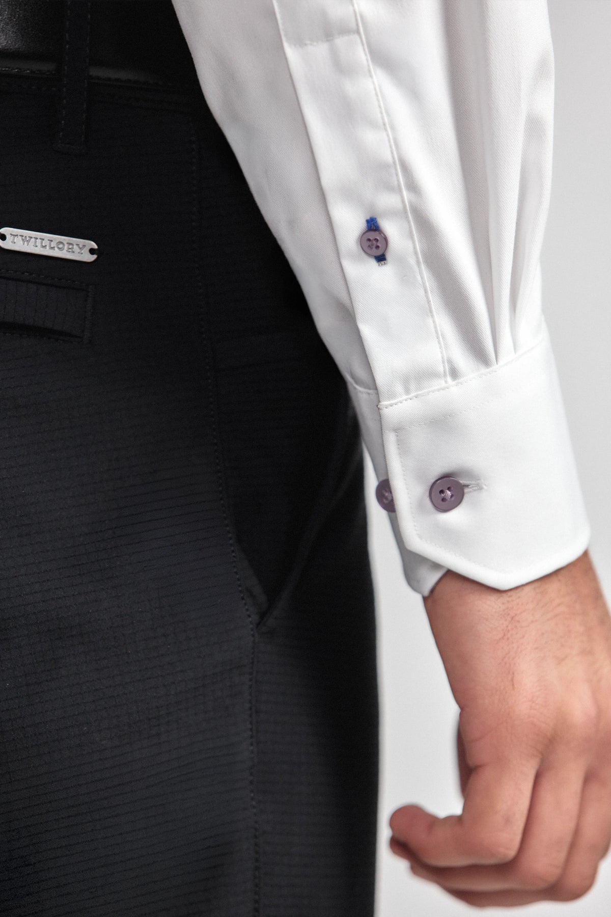 Leader Non-Iron Contrast // Purple Buttons, view 6 of 8