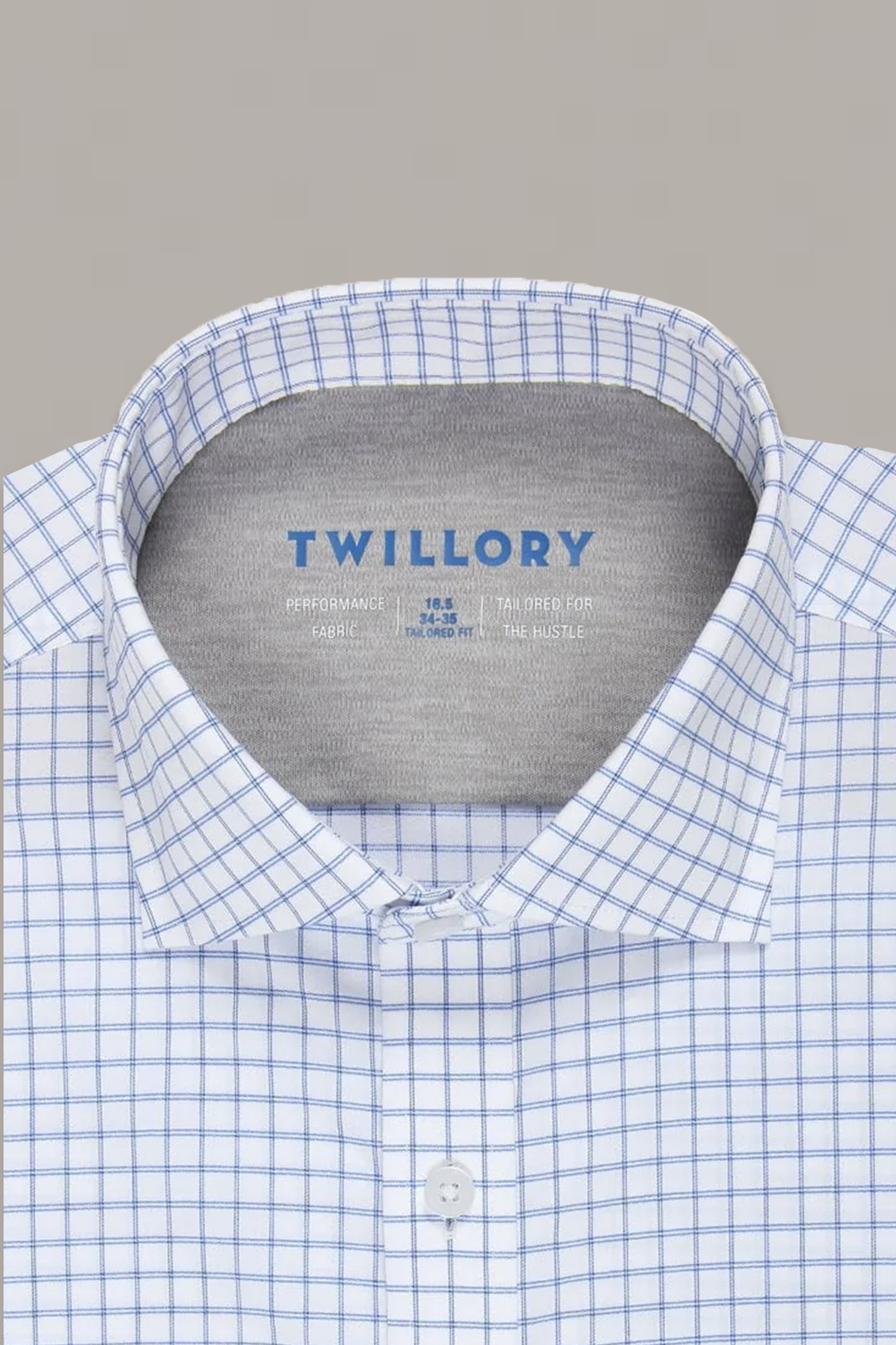 Men's Checkered Performance Dress Shirt (White and Blue Button Down) – Twillory Men's Checkered Performance Dress Shirt (White and Blue Button Down) – Twillory