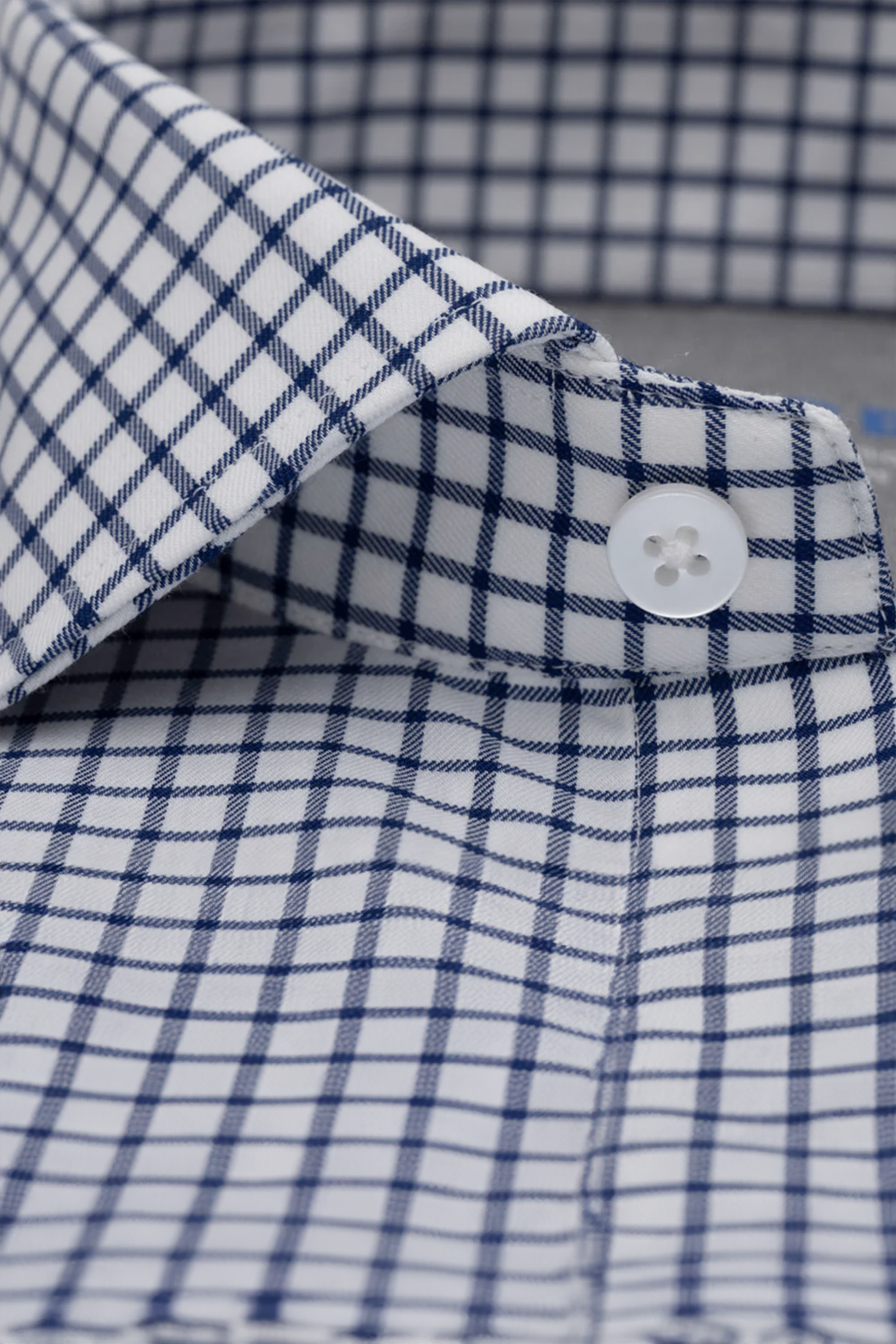 Men's Navy/White Grid Dress Shirt: Performance Stretch | Twillory Men's Navy/White Grid Dress Shirt: Performance Stretch | Twillory